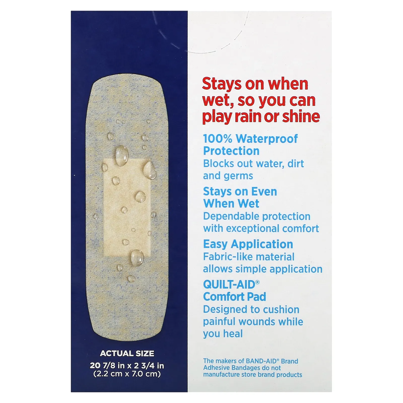 Band Aid, лейкопластыри, Water Block Flex, 20 шт.