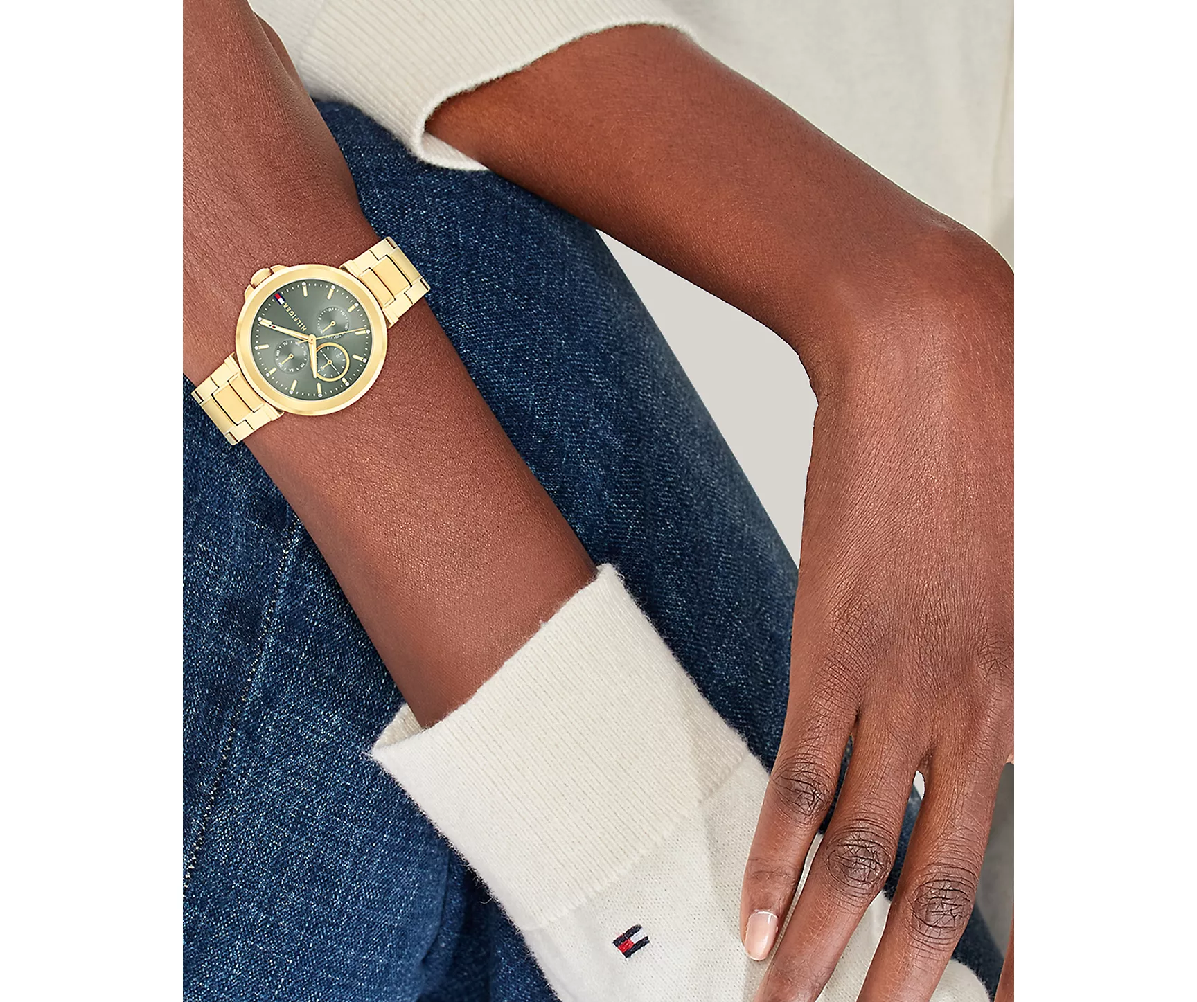 Женские часы Tommy Hilfiger, Позолоченные многофункциональные часы 38 мм