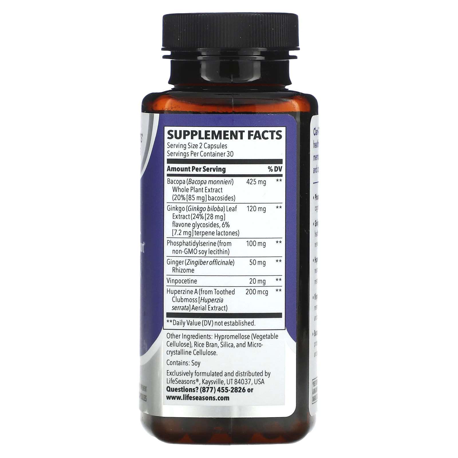 LifeSeasons, Clari-T, поддержка когнитивных функций, 60 вегетарианских капсул