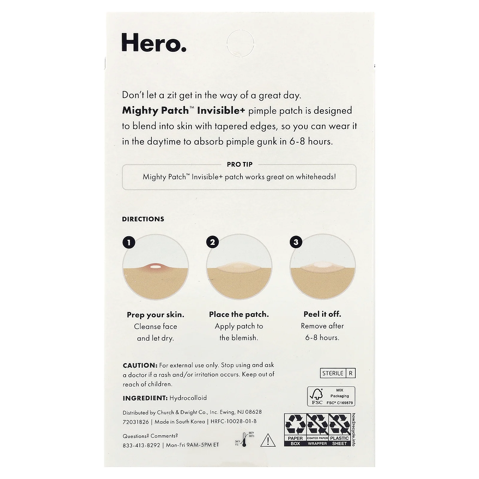 Hero Cosmetics, Mighty Patch™, Invisable+, 72 гидроколлоидных патча