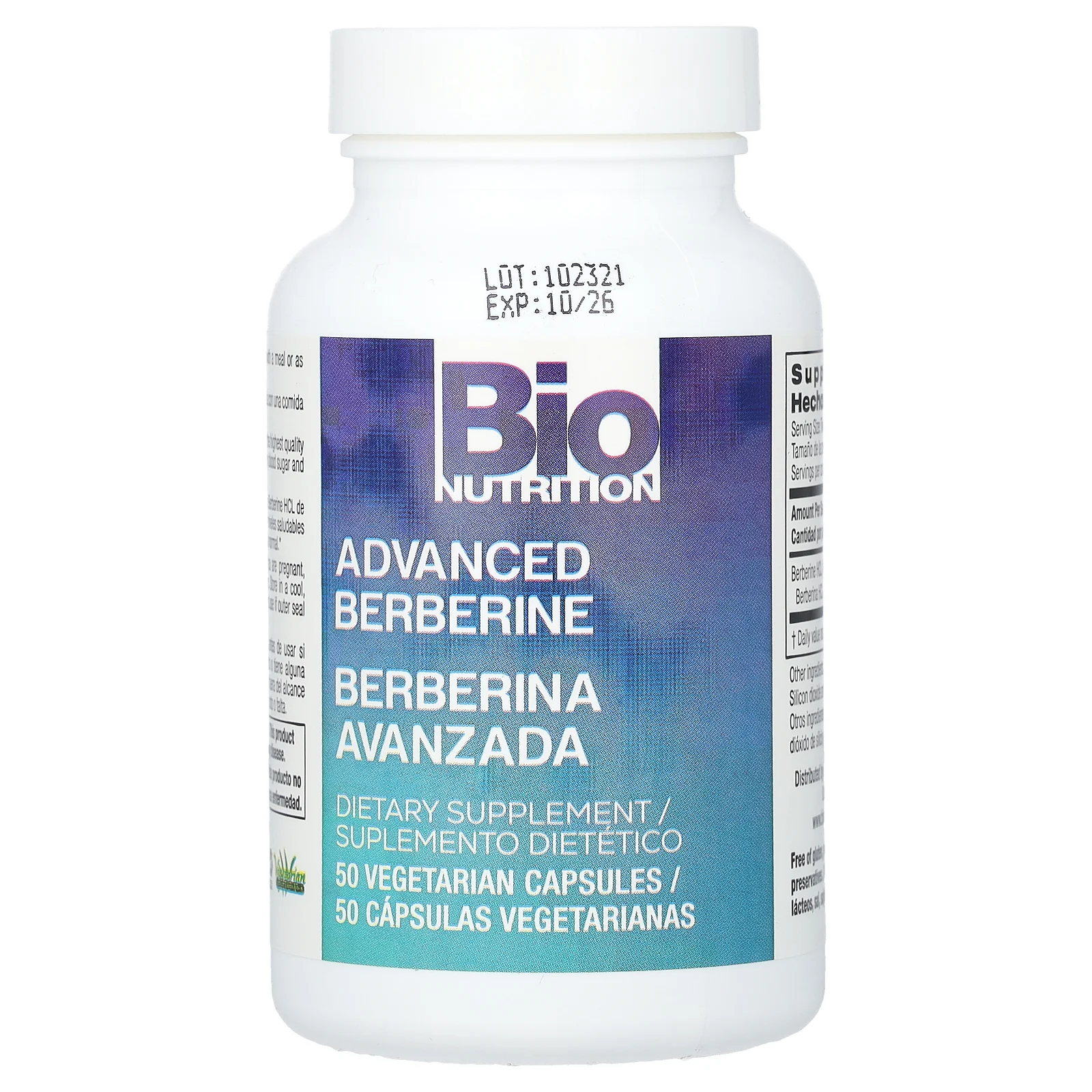 Bio Nutrition, улучшенная формула берберина, 50 вегетарианских капсул