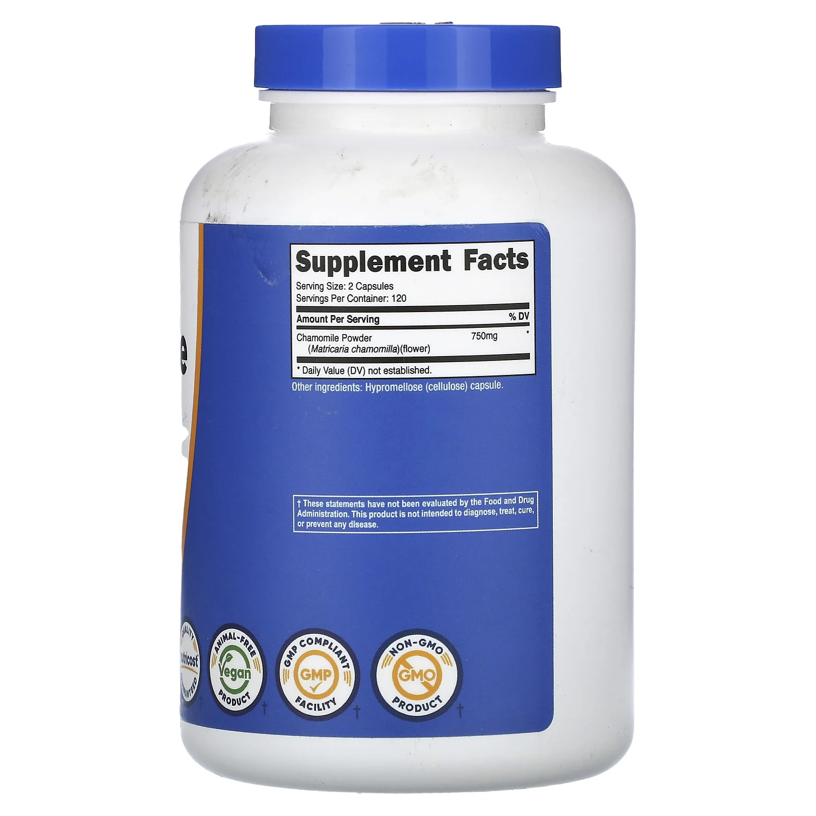 Nutricost, ромашка, 750 мг, 240 капсул (375 мг в 1 капсуле)