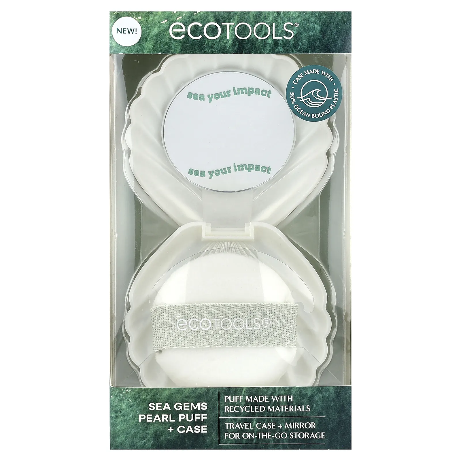 EcoTools, Sea Gems Pearl Puff, набор из 2 предметов