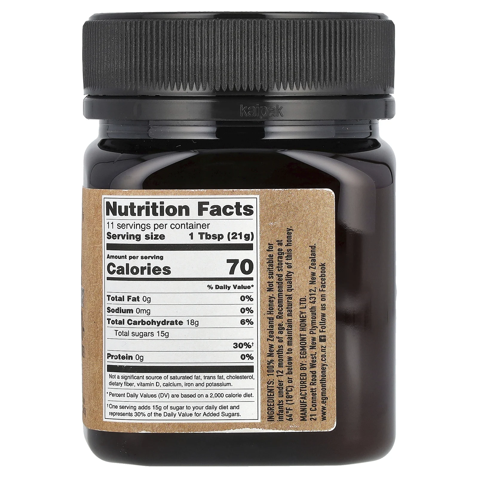 Egmont Honey, Разноцветный мед манука, необработанный и непастеризованный, MGO 100+, 250 г (8,82 унции)