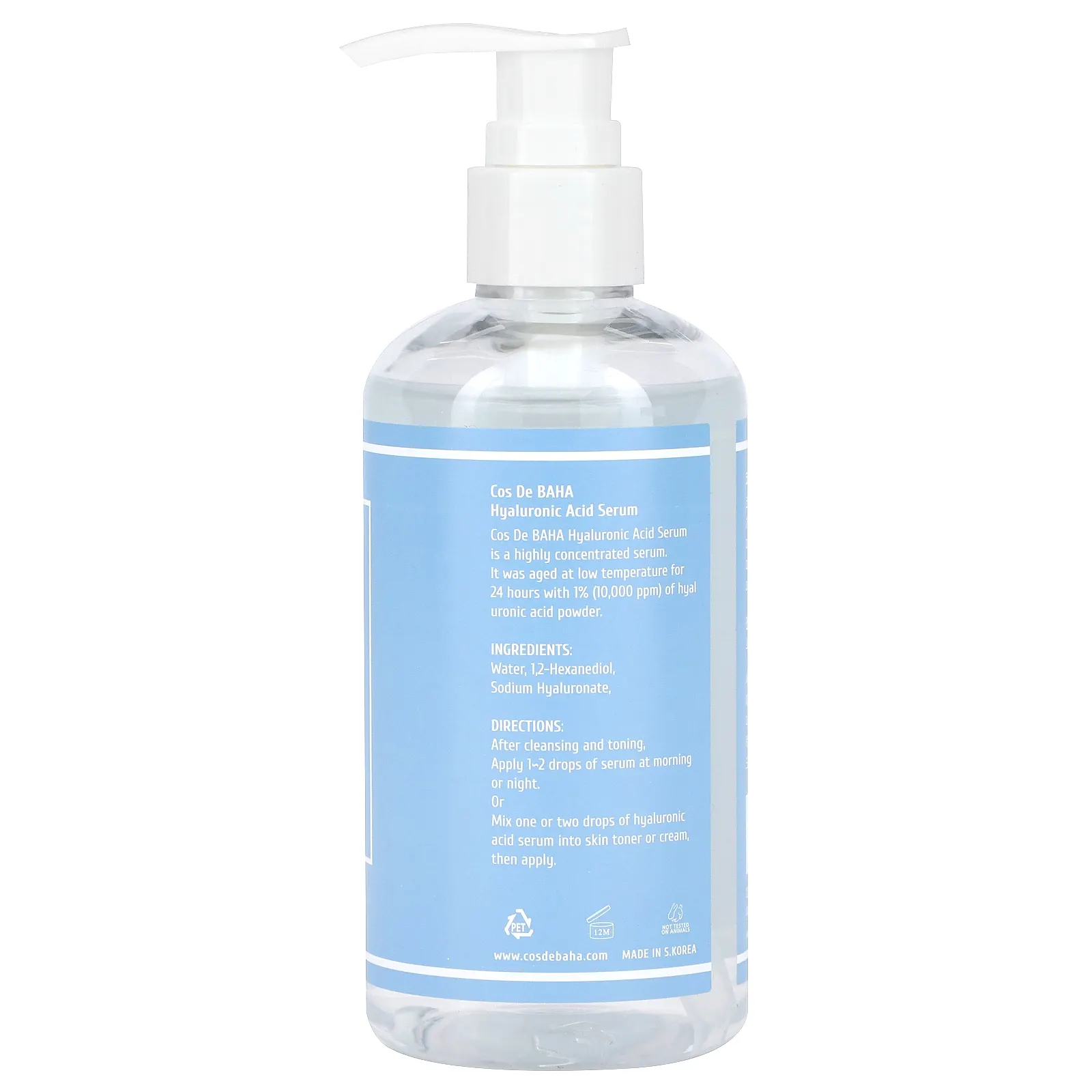 Cos De BAHA, H, сыворотка с гиалуроновой кислотой, 240 мл (8 жидк. унций)