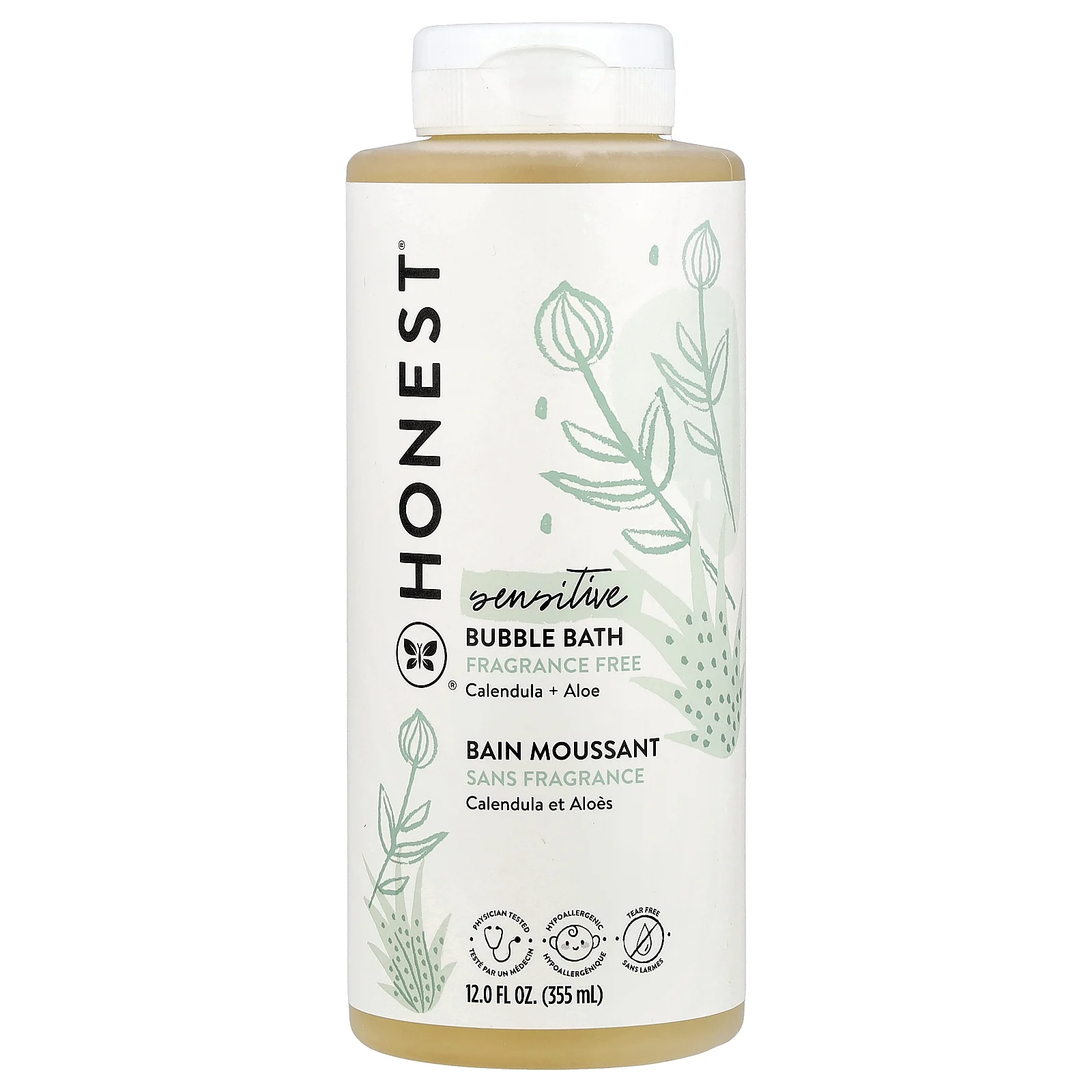 The Honest Company, Sensitive, пена для ванн, без отдушек, 355 мл (12 жидк. Унций)