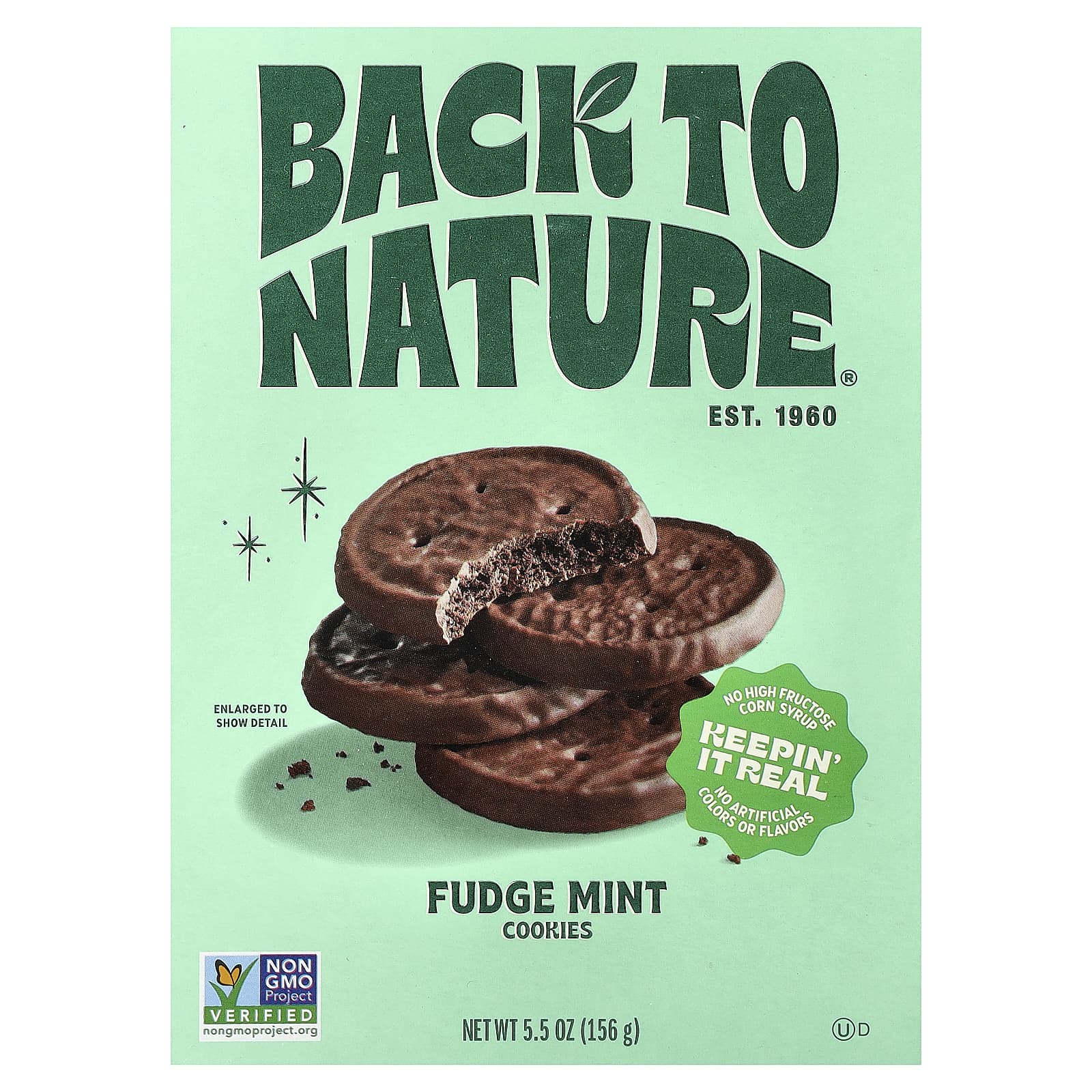 Back to Nature, печенье, помадка и мята, 156 г (5,5 унции)