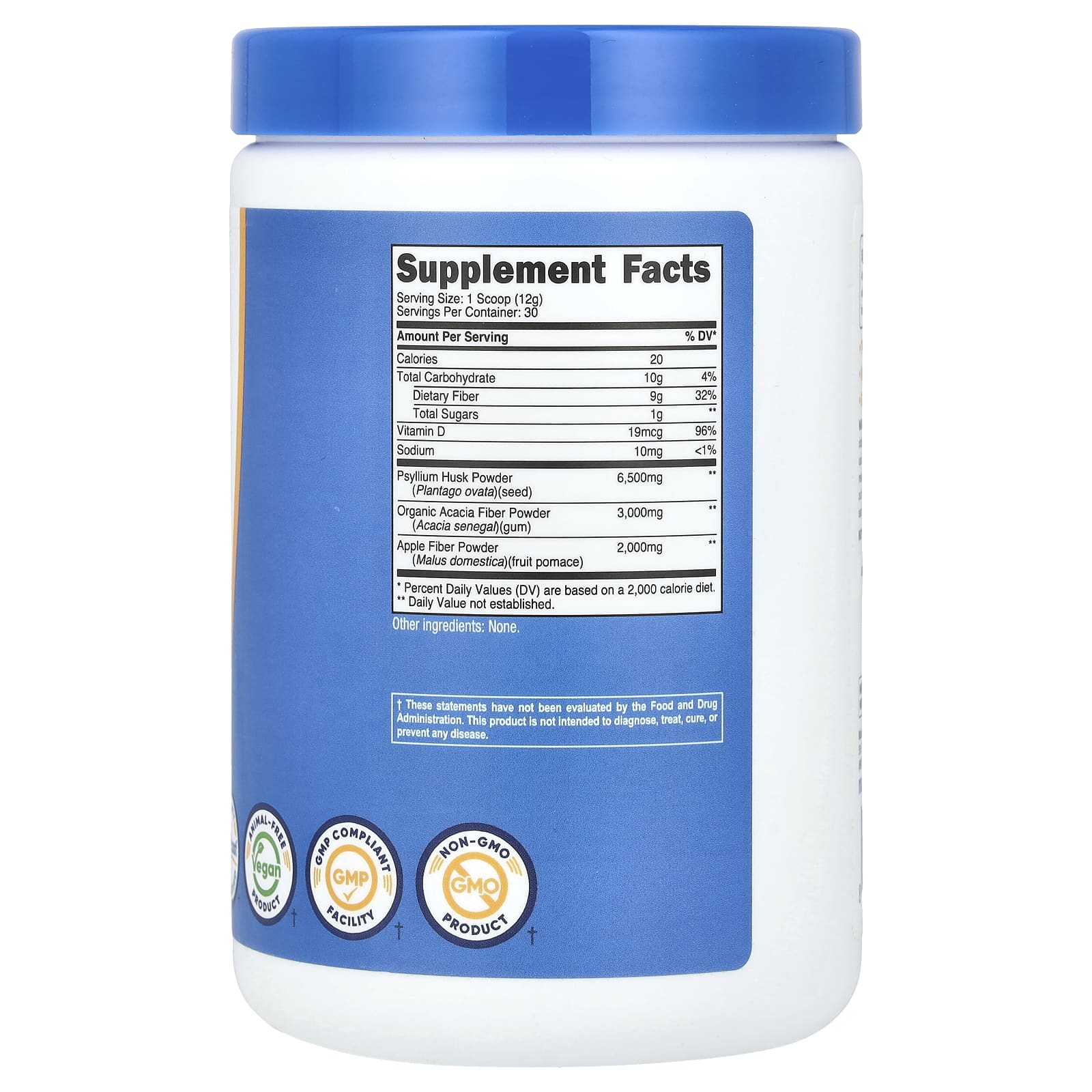 Nutricost, Растворимая клетчатка, без добавок, 345 г (12,3 унции)