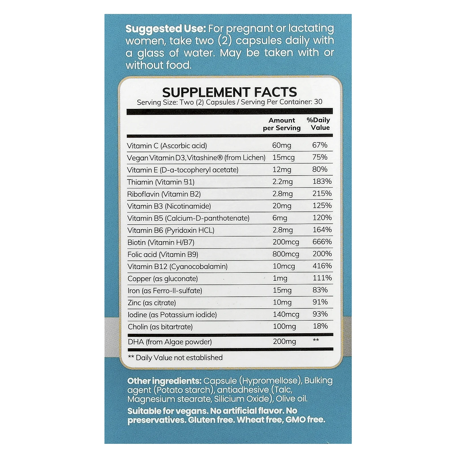 Conceive Plus, Пренатальный, 60 веганских капсул