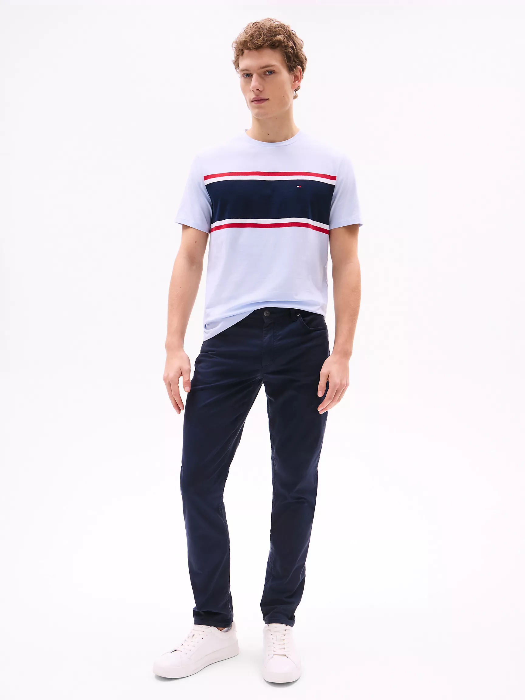 Мужская футболка Tommy Hilfiger, Футболка с полосатым блоковым узором