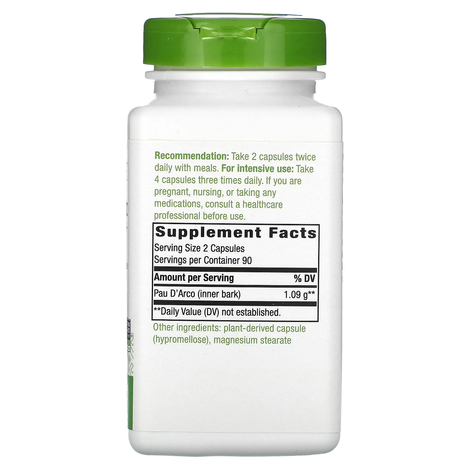 Nature's Way, кора муравьиного дерева, внутренний слой, 1090 мг, 180 веганских капсул (545 мг в 1 капсуле)