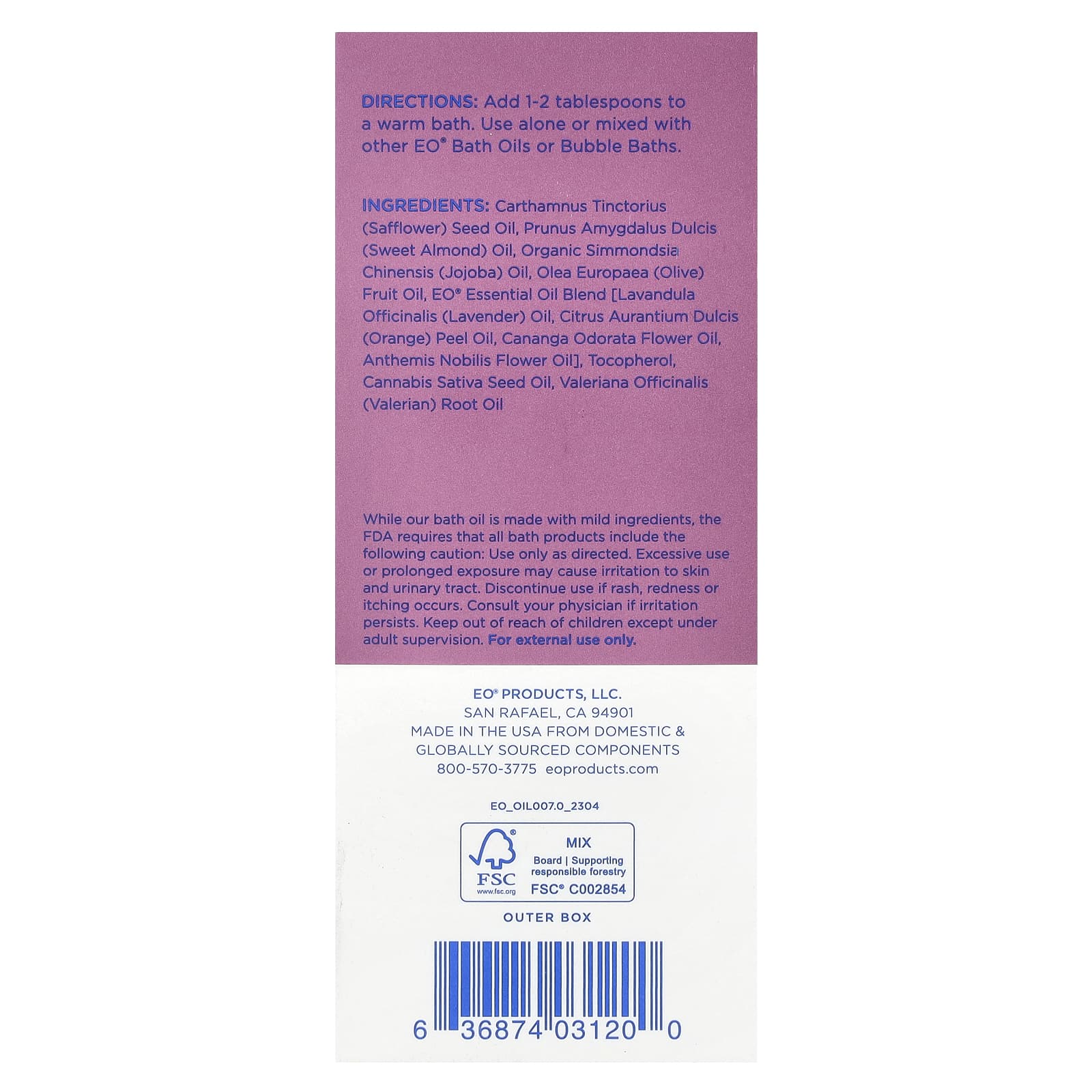 EO Products, Масло для ванн Sweet Slumber, расслабляющая ромашка и лаванда, 118 мл (4 жидк. Унции)