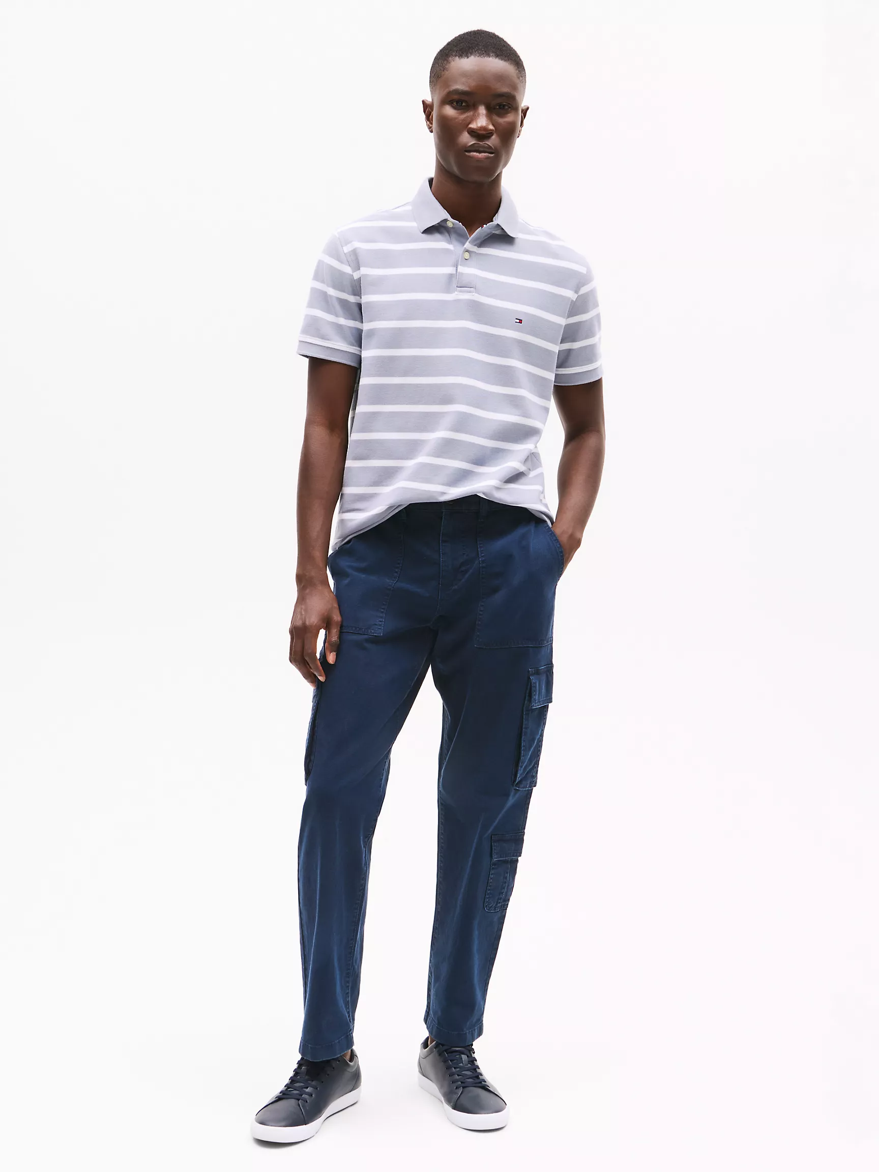 Мужское поло Tommy Hilfiger, Полосатое влагоотводящее поло стандартного кроя