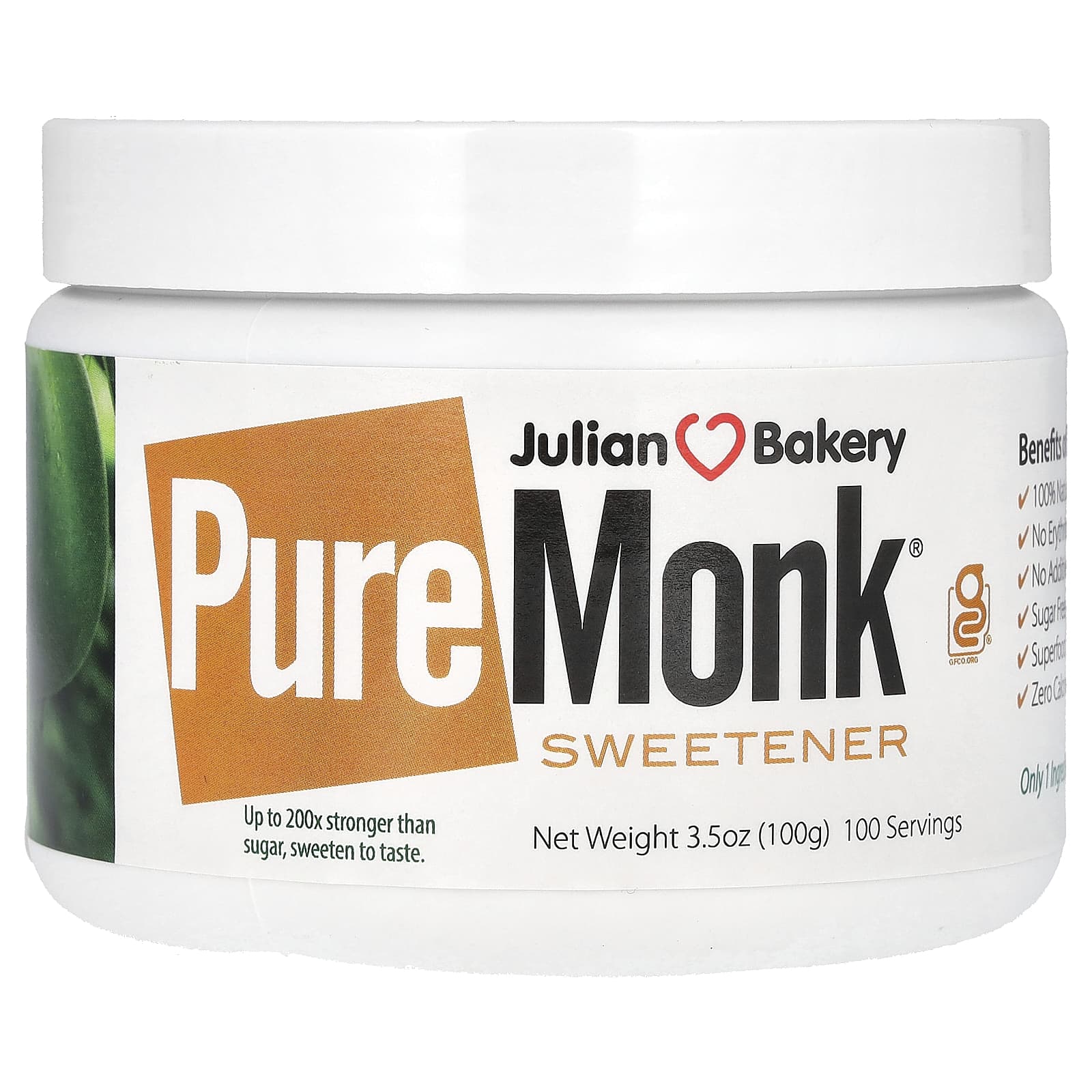 Julian Bakery, Подсластитель Pure Monk, 100 г (3,5 унции)