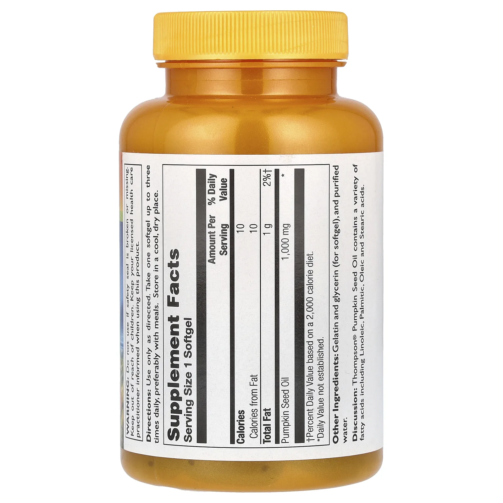 Thompson, тыквенное масло, 1000 мг, 60 капсул