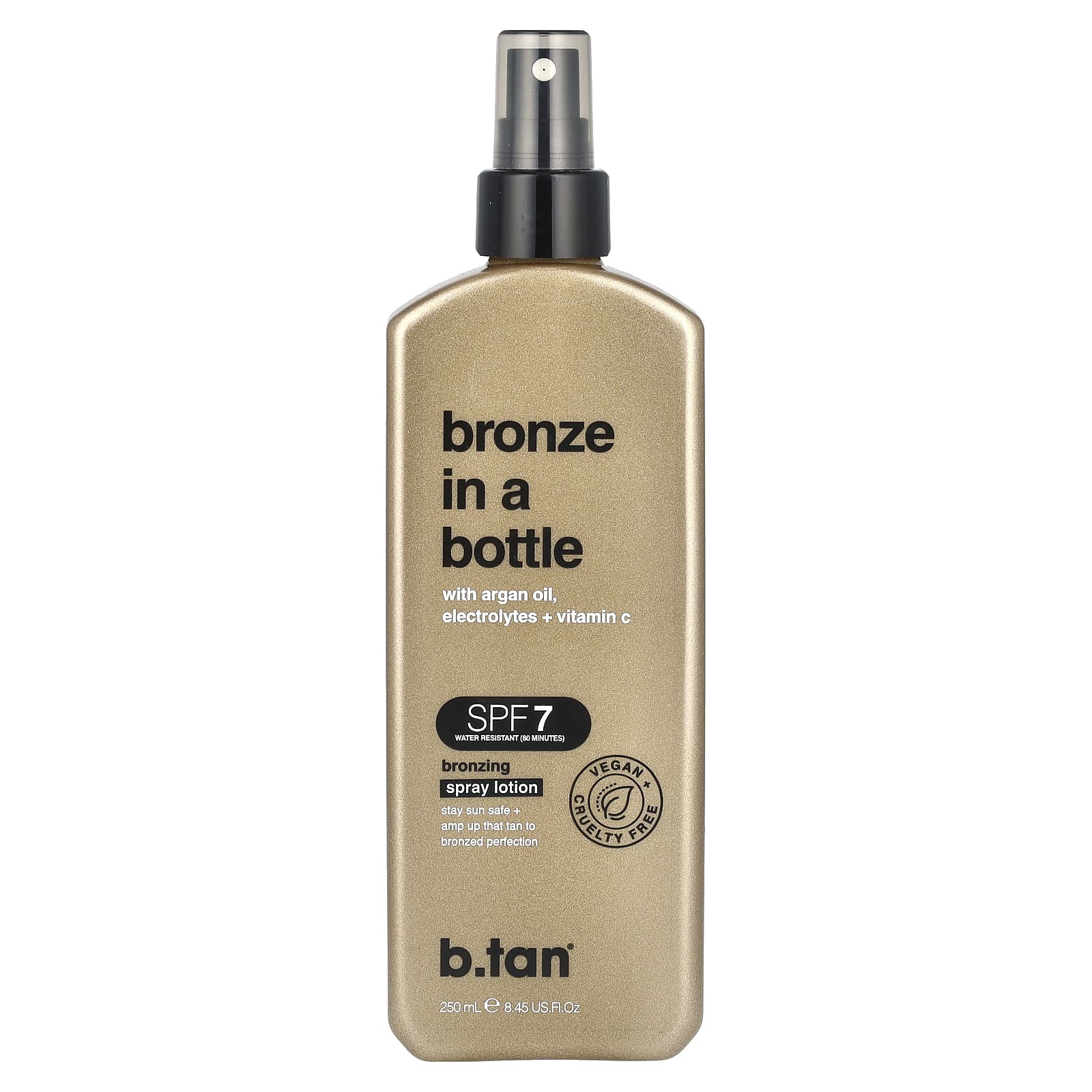 b.tan, Bronze In A Bottle, бронзирующий лосьон-спрей, SPF 7, 250 мл (8,45 жидк. Унции)