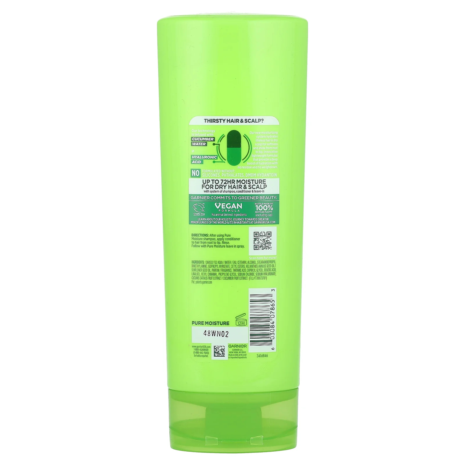 Garnier, Pure Moisture, увлажняющий кондиционер, для сухих волос и кожи головы, 334 мл (11,3 жидк. Унции)