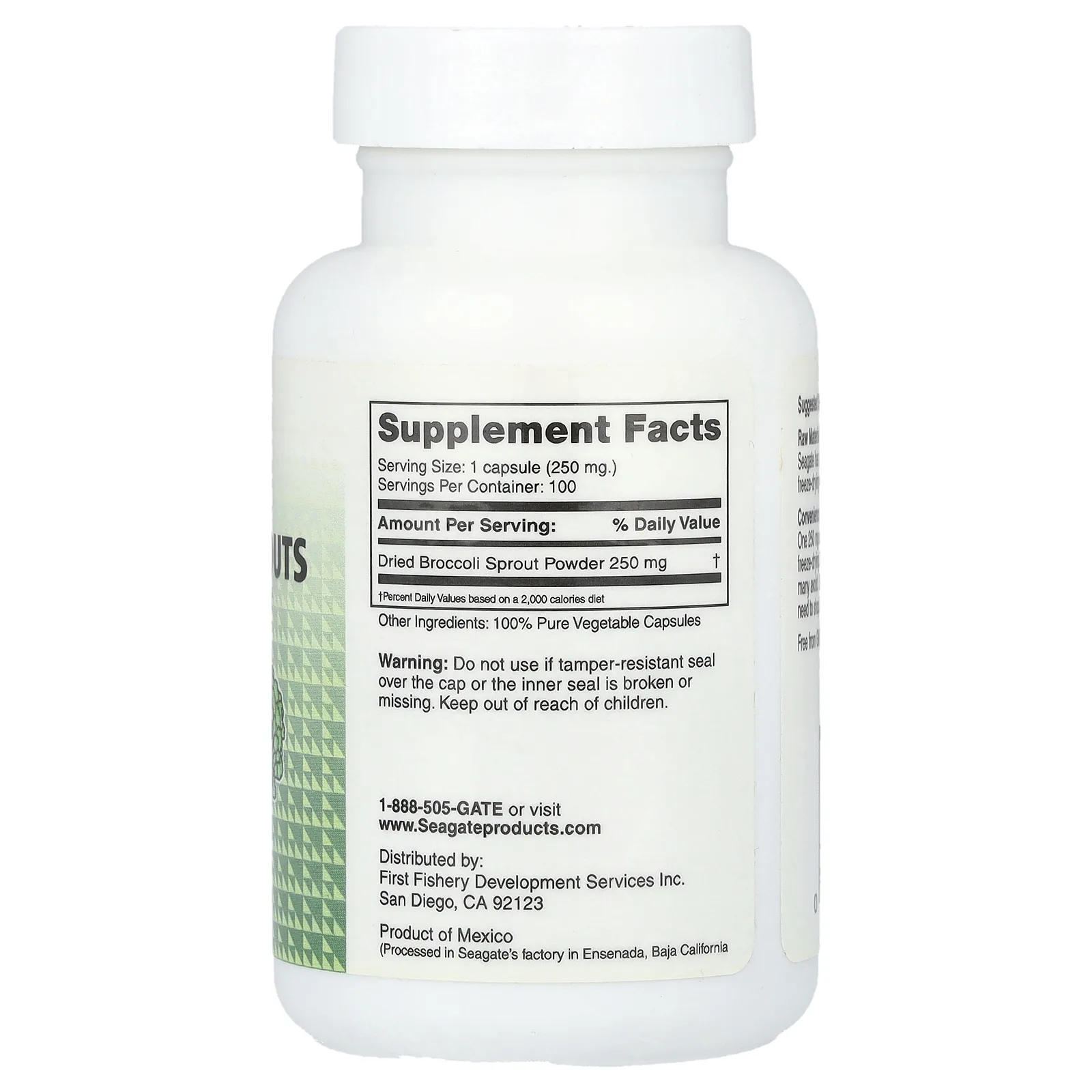 Seagate, капуста брокколи, 250 мг, 100 растительных капсул