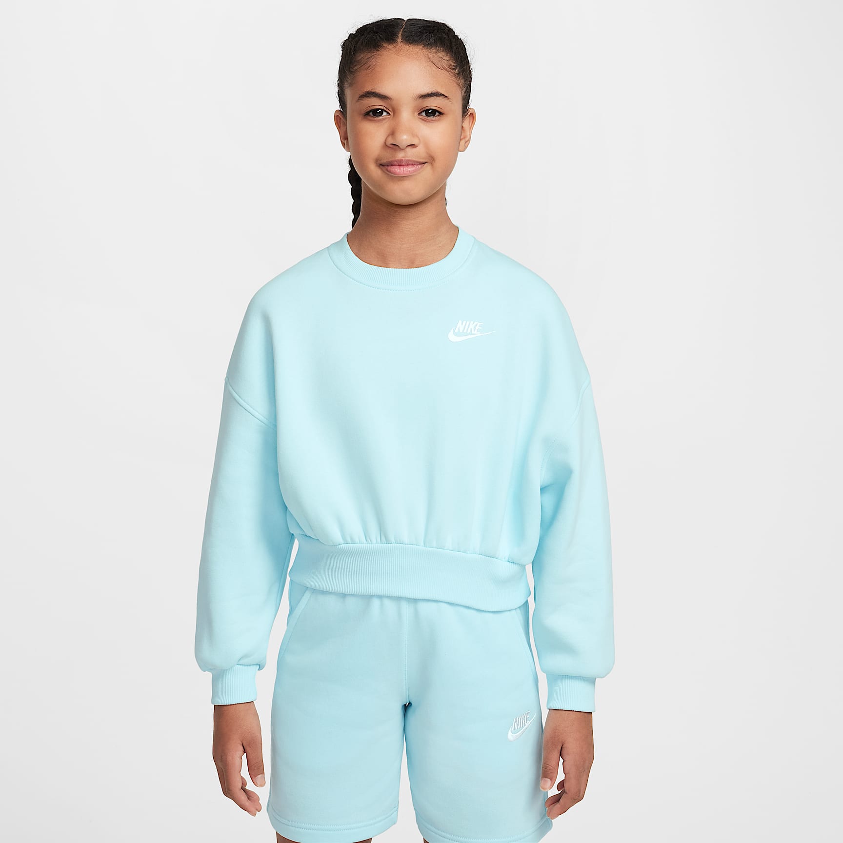 Nike Sportswear Club Fleece Girls' Boxy Crew-Neck Sweatshirt