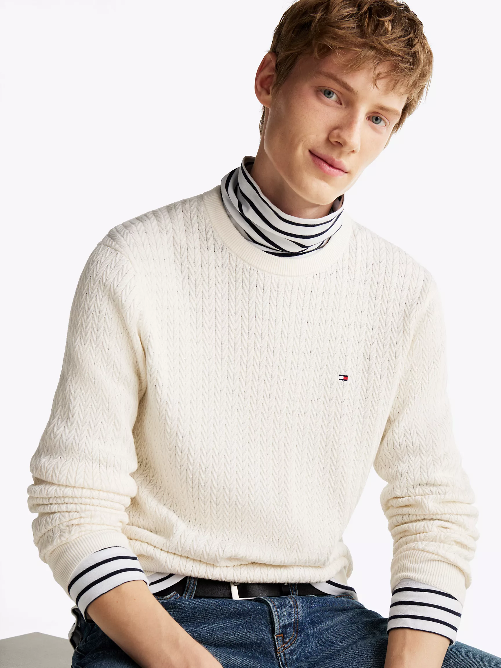 Мужской свитер Tommy Hilfiger, Свитер с узором "елочка"