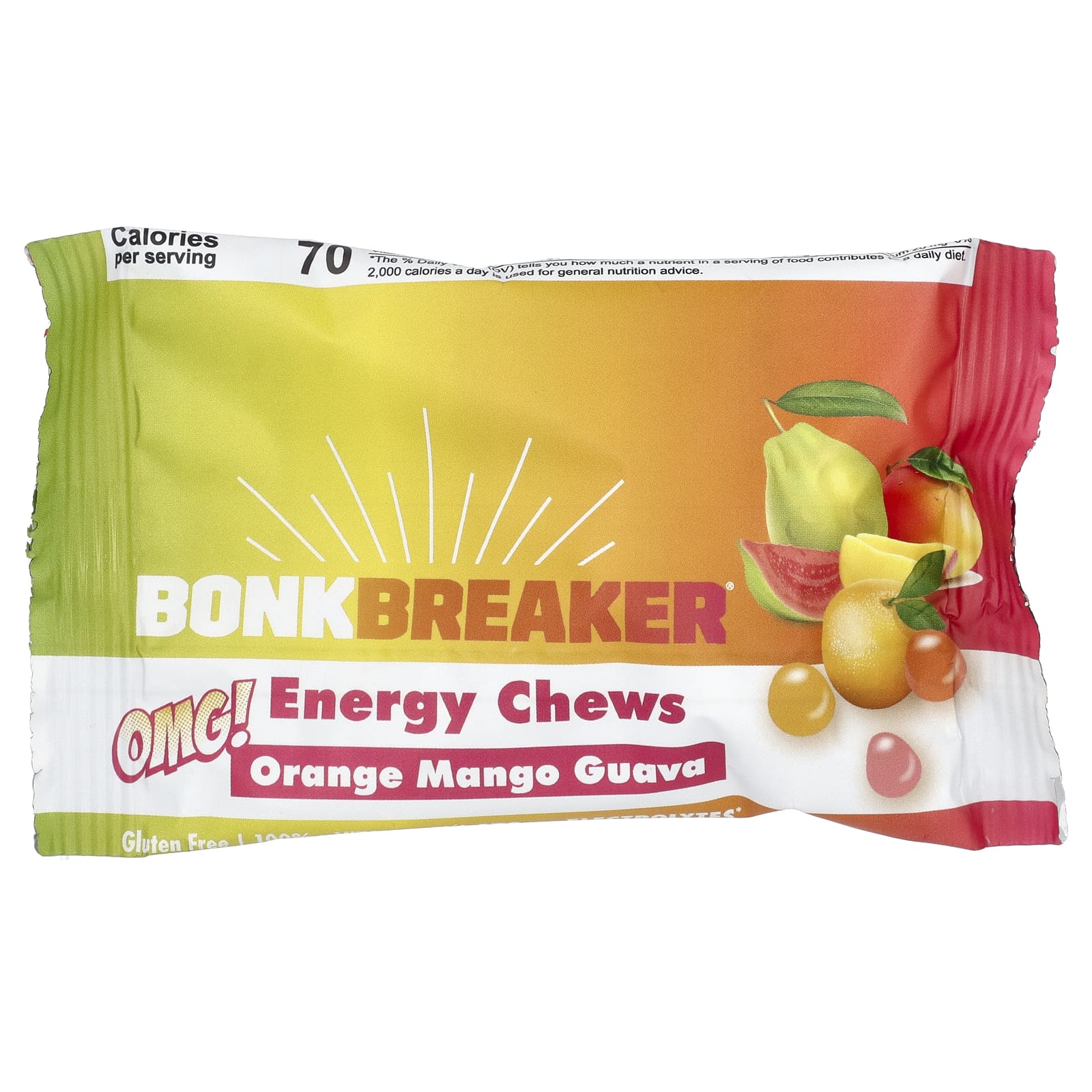 Bonk Breaker, Energy Chews, апельсин, манго и гуава, 10 пакетиков по 50 г (1,76 унции)