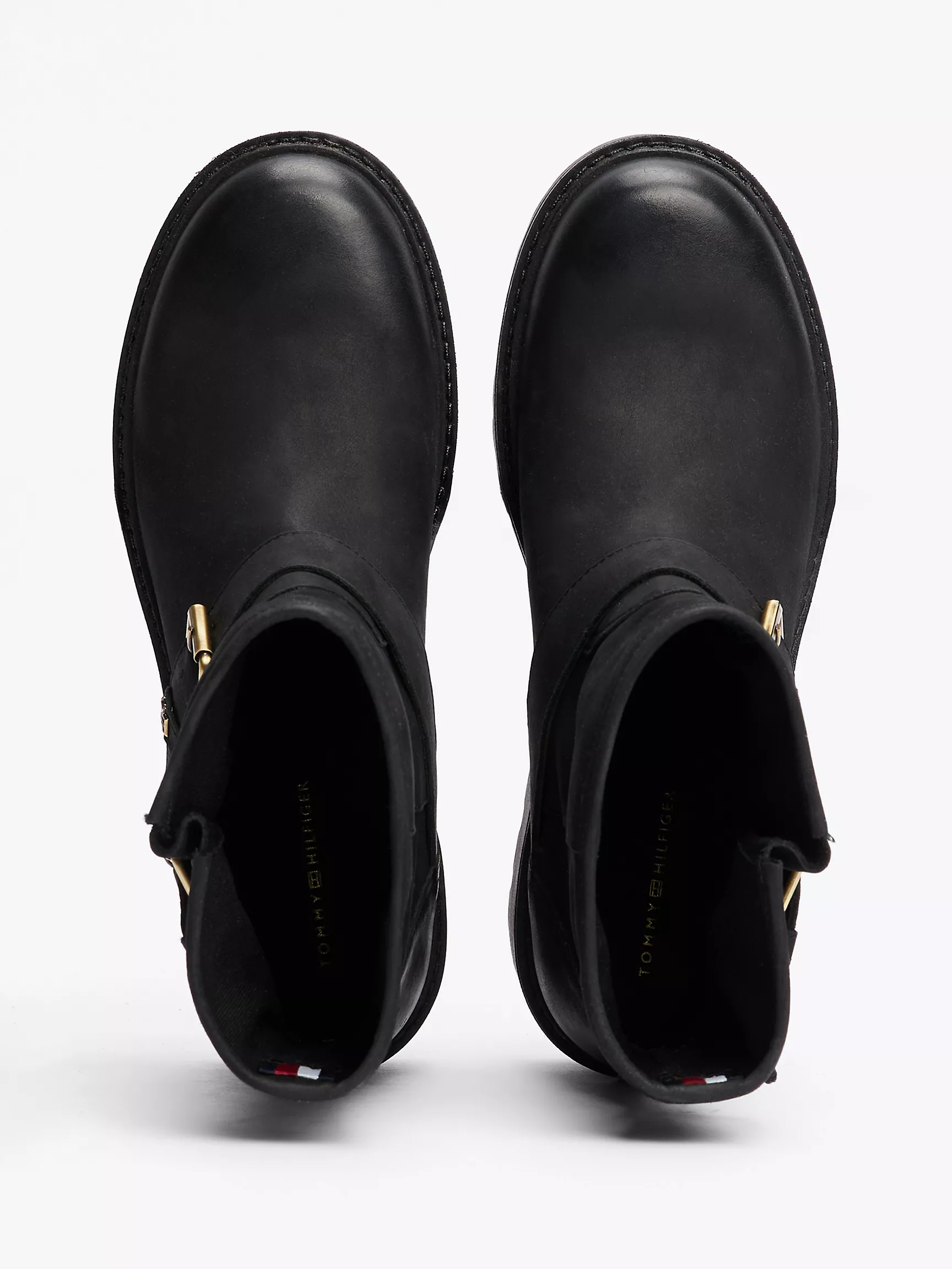 Женские ботинки Tommy Hilfiger, Кожаные байкерские ботинки с двойной пряжкой