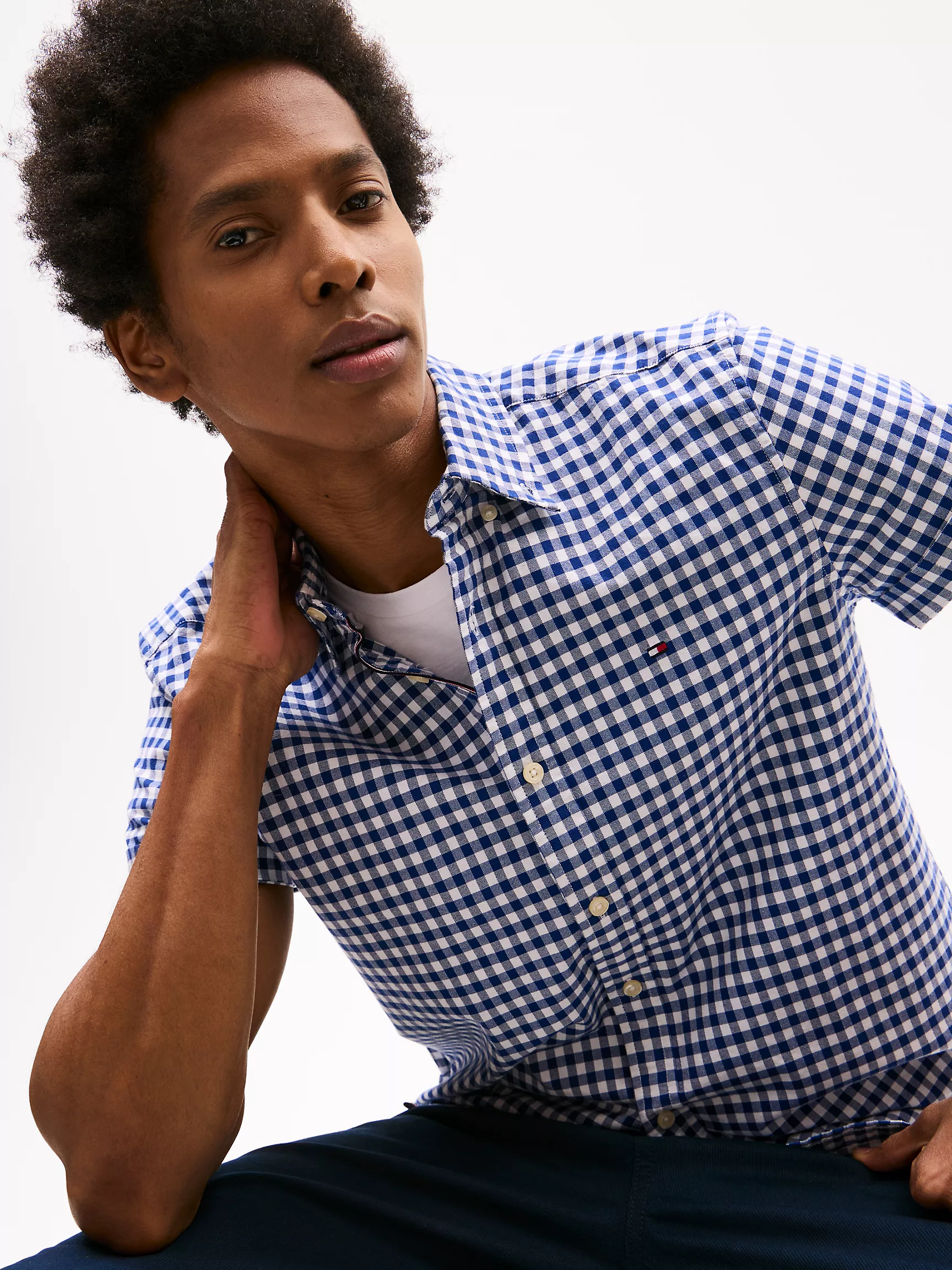 Мужская рубашка Tommy Hilfiger, Стандартная рубашка из оксфорда в клетку гингем