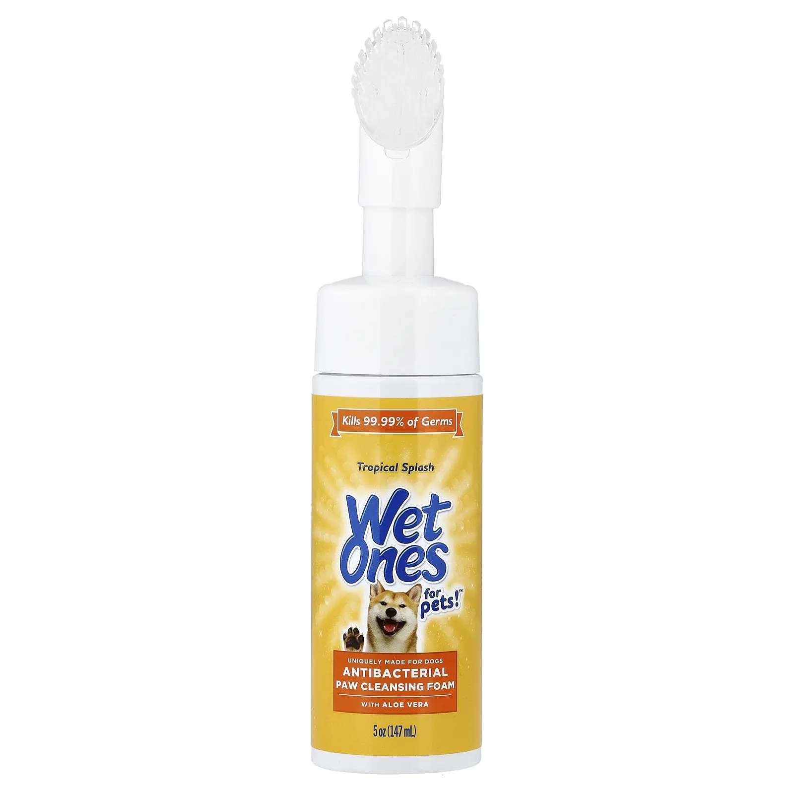 Wet Ones, For Pets™, антибактериальная очищающая пенка для лап, для собак, тропические фрукты, 147 мл (5 унций)