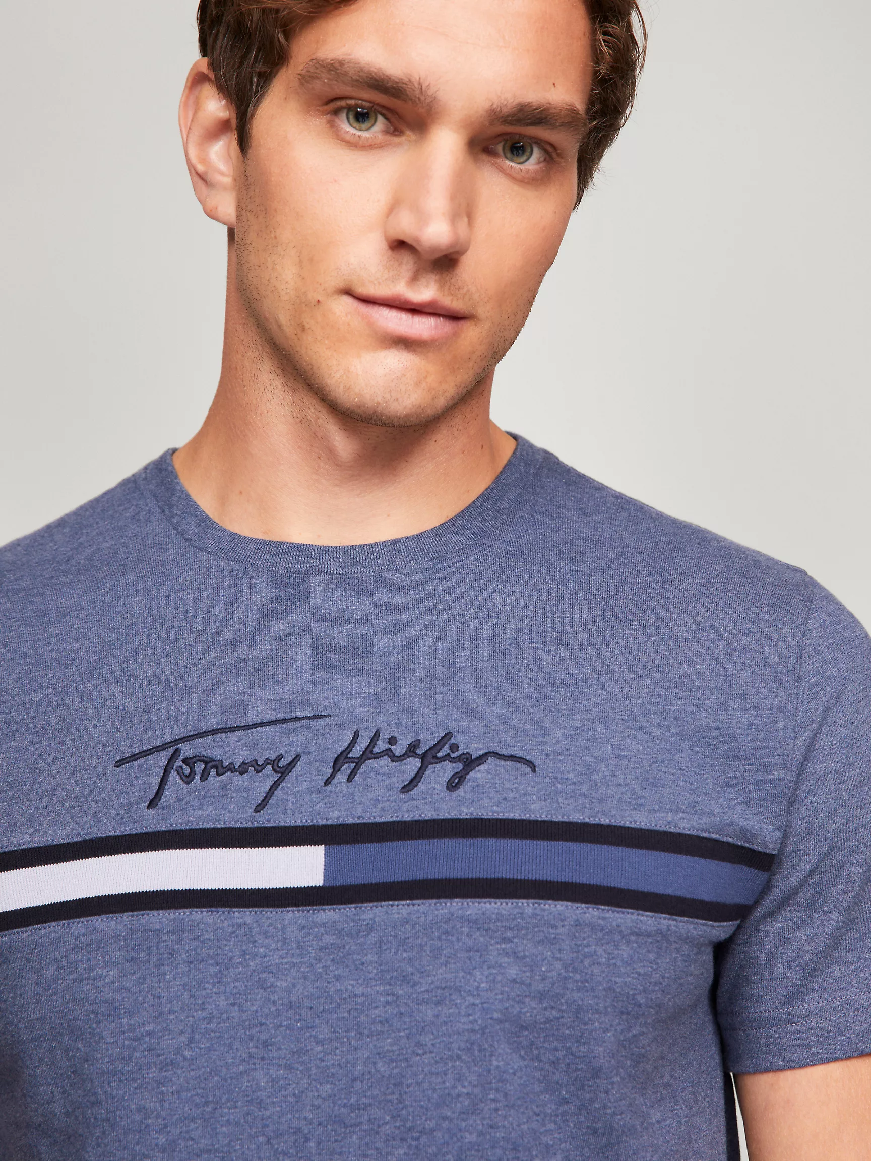 Мужская футболка Tommy Hilfiger, Футболка с тональным фирменным флаговым логотипом