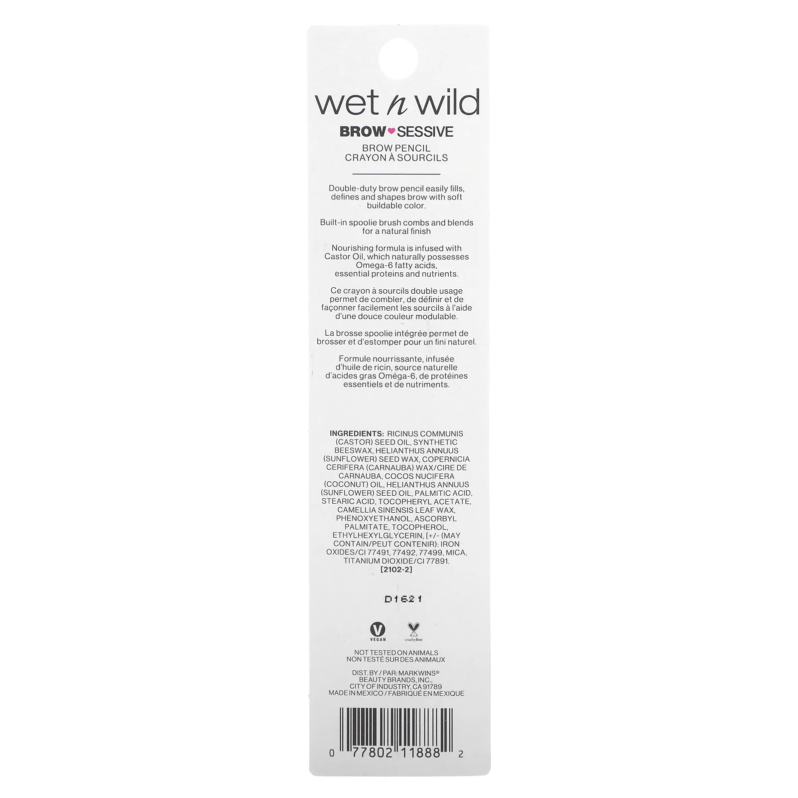 wet n wild, карандаш для бровей, коричневый, 0,7 г (0,02 унции)