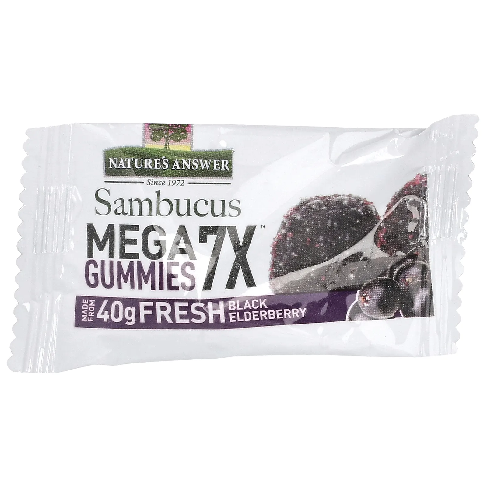 Nature's Answer, Sambucus Mega Gummies 7X Strength, черная бузина, 30 вегетарианских жевательных мармеладок без желатина
