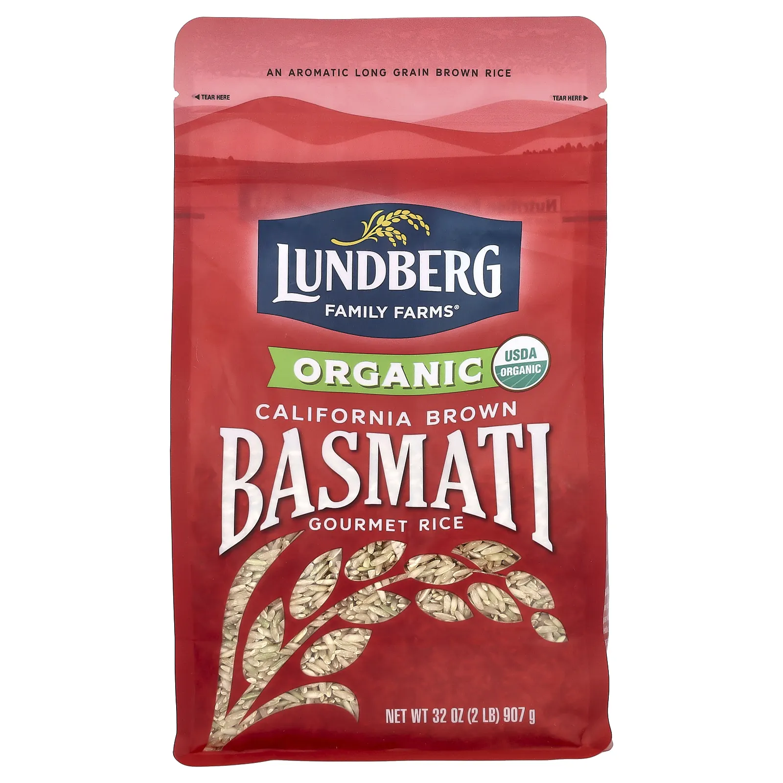 Lundberg, органический калифорнийский коричневый рис басмати, 907 г (2 фунта)