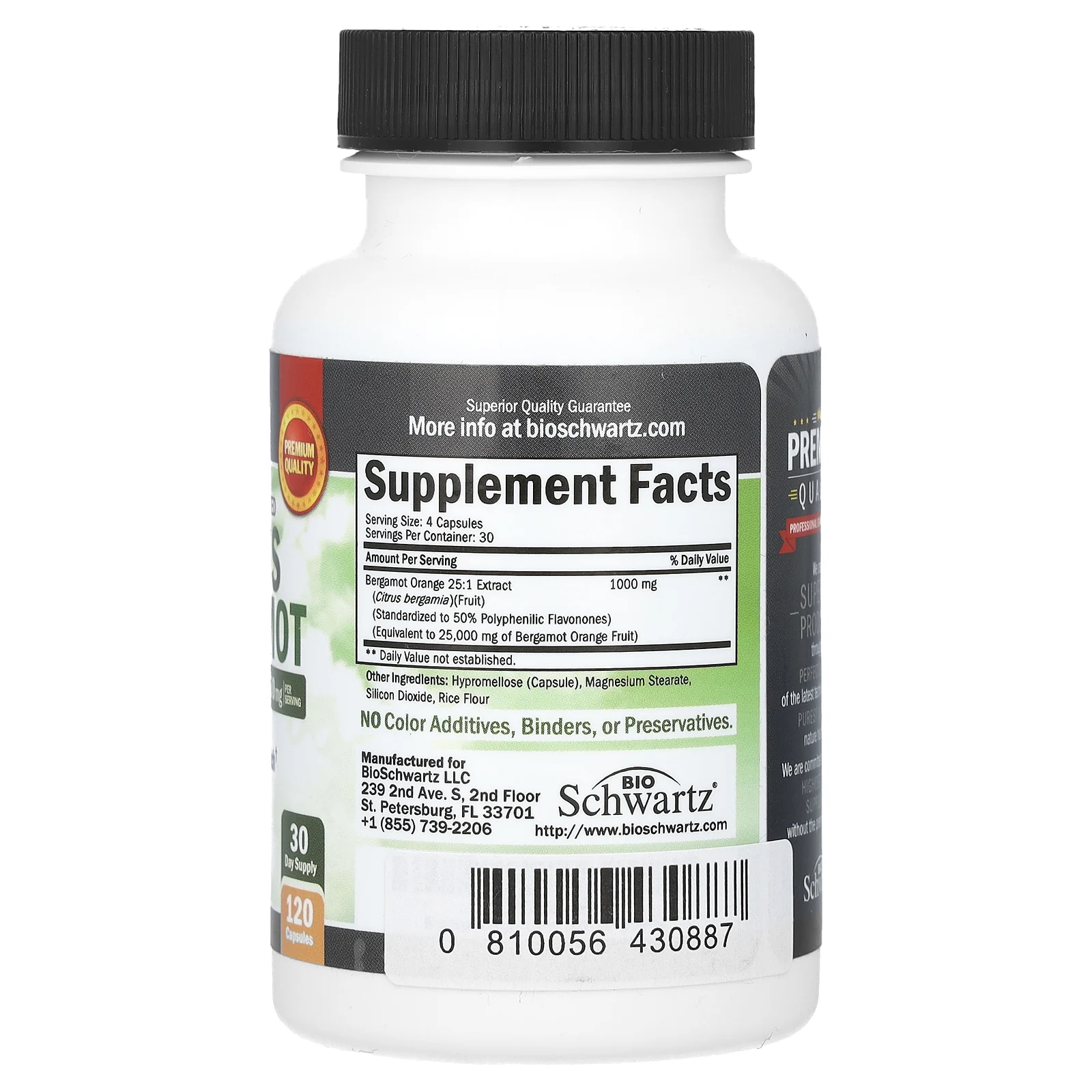 BioSchwartz, Ultra Concentrated Citrus Bergamot, 1,000 mg, 120 Capsules (250 mg)