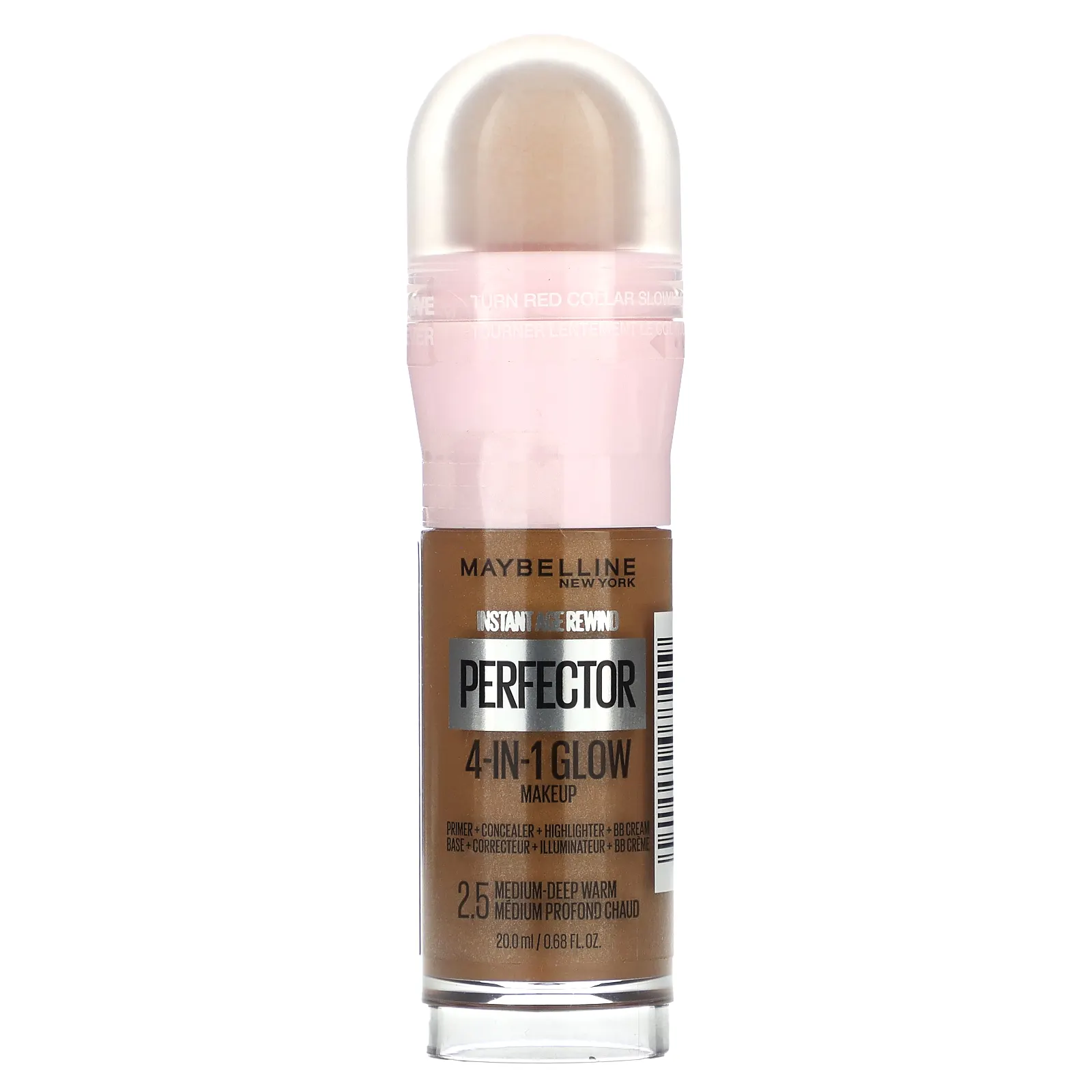 Maybelline, Instant Age Rewind, Perfector, сияющий макияж 4-в-1, 2,5 средне-глубокий теплый, 20 мл (0,68 жидк. Унции)