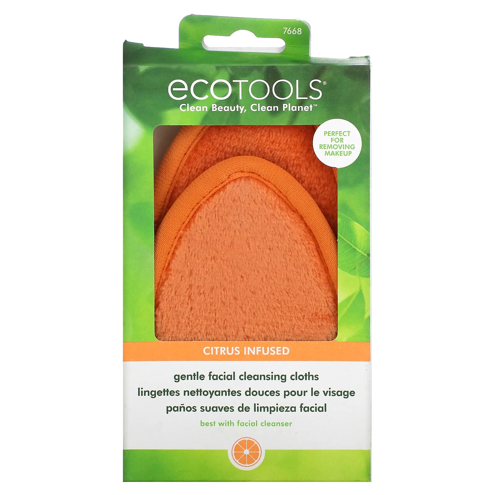 EcoTools, Деликатные салфетки для очищения лица, с добавлением цитрусовых, 2 шт.