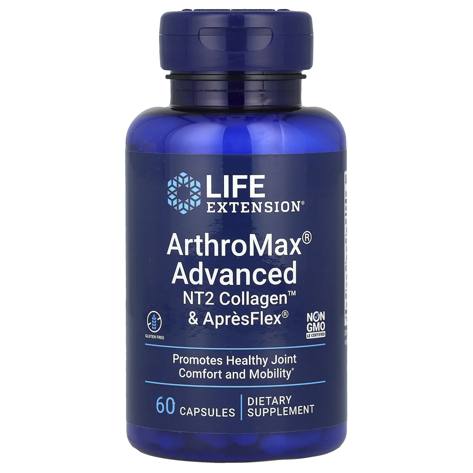 Life Extension, ArthroMax Advanced, усовершенствованный состав, NT2 Collagen и ApresFlex, 60 капсул