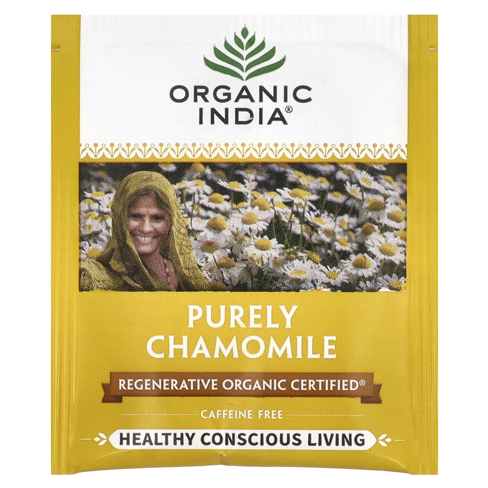 Organic India, Purely Chamomile, без кофеина, 18 пакетиков для настоя, 28,8 г (1,02 унции)