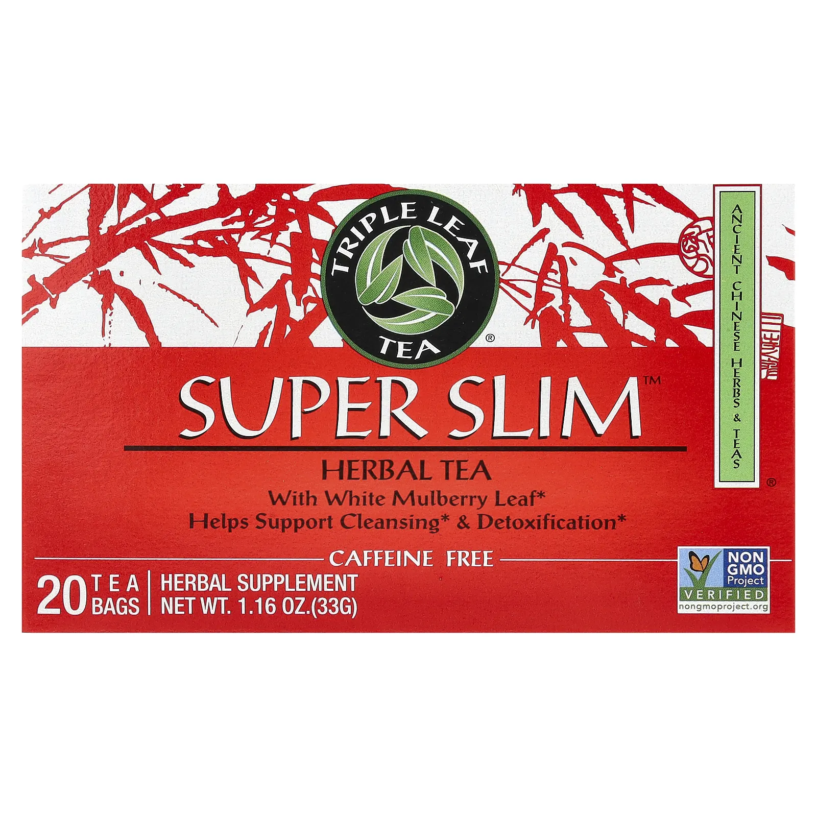 Triple Leaf Tea, Super Slim, травяной чай, без кофеина, 20 чайных пакетиков, 33 г (1,6 унции)