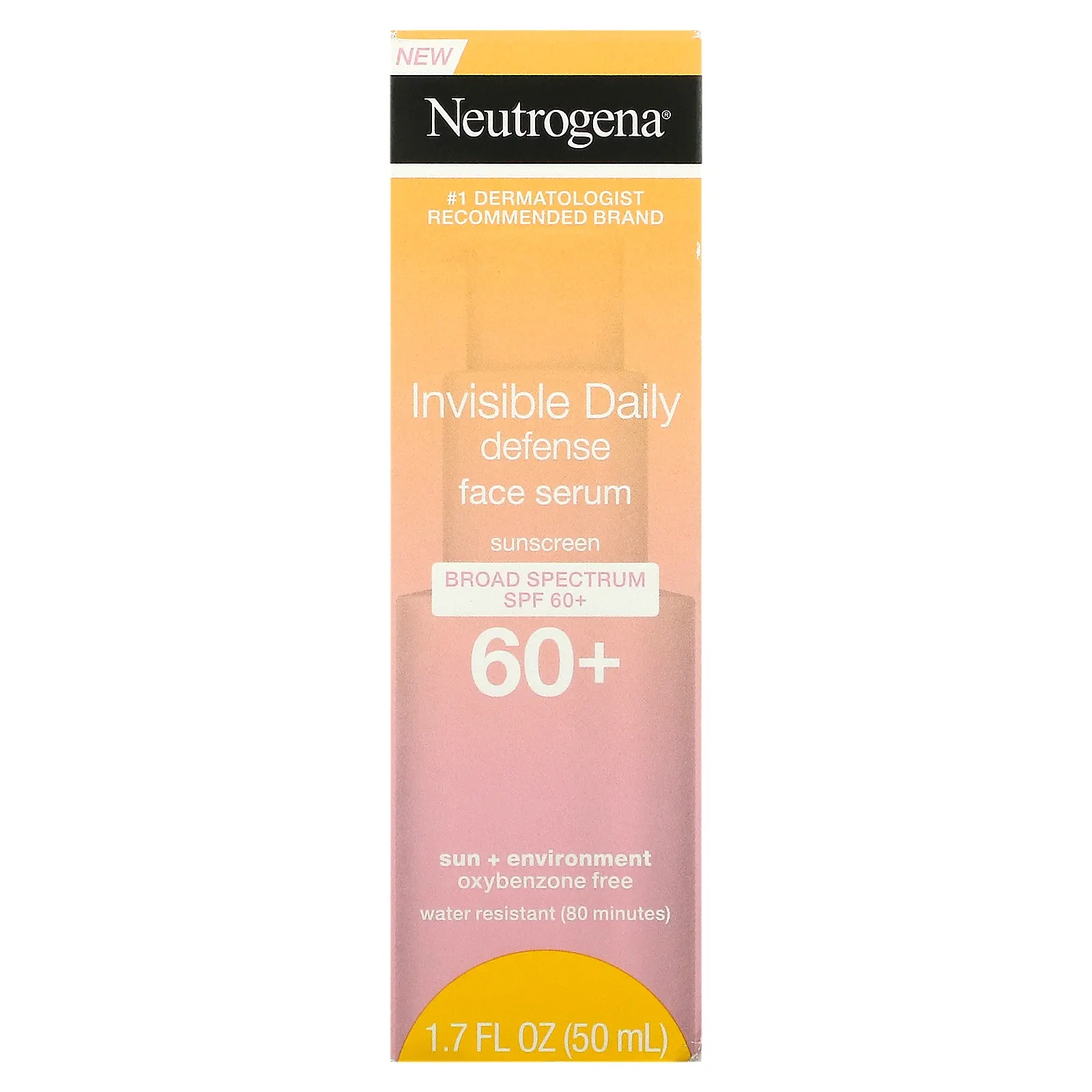 Neutrogena, солнцезащитная сыворотка, ежедневная невидимая защита, SPF 60+, 50 мл (1,7 жидк. унции)