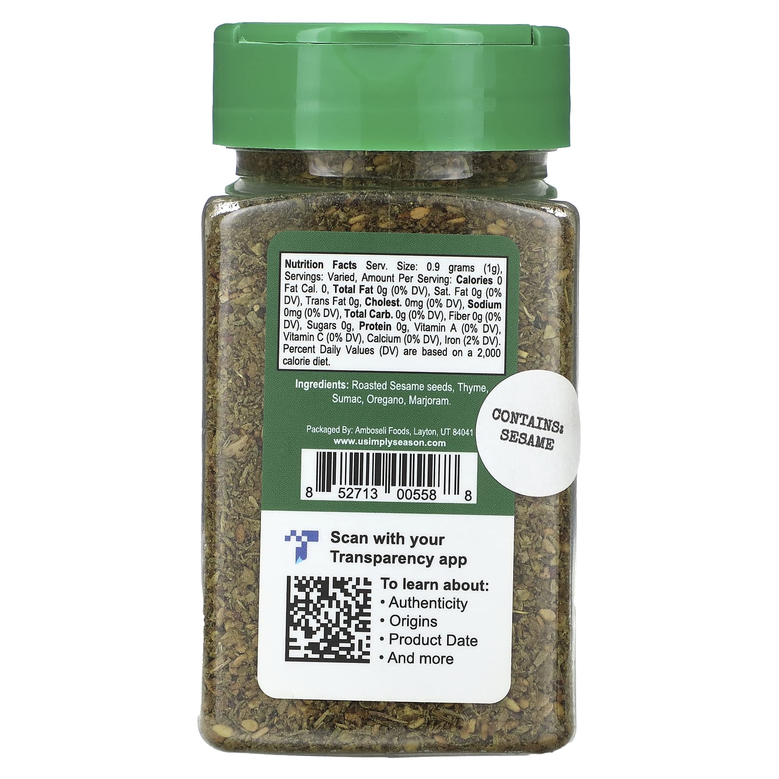 USimplySeason, Za'atar, оригинальный вкус, 135 г (4,8 унции)