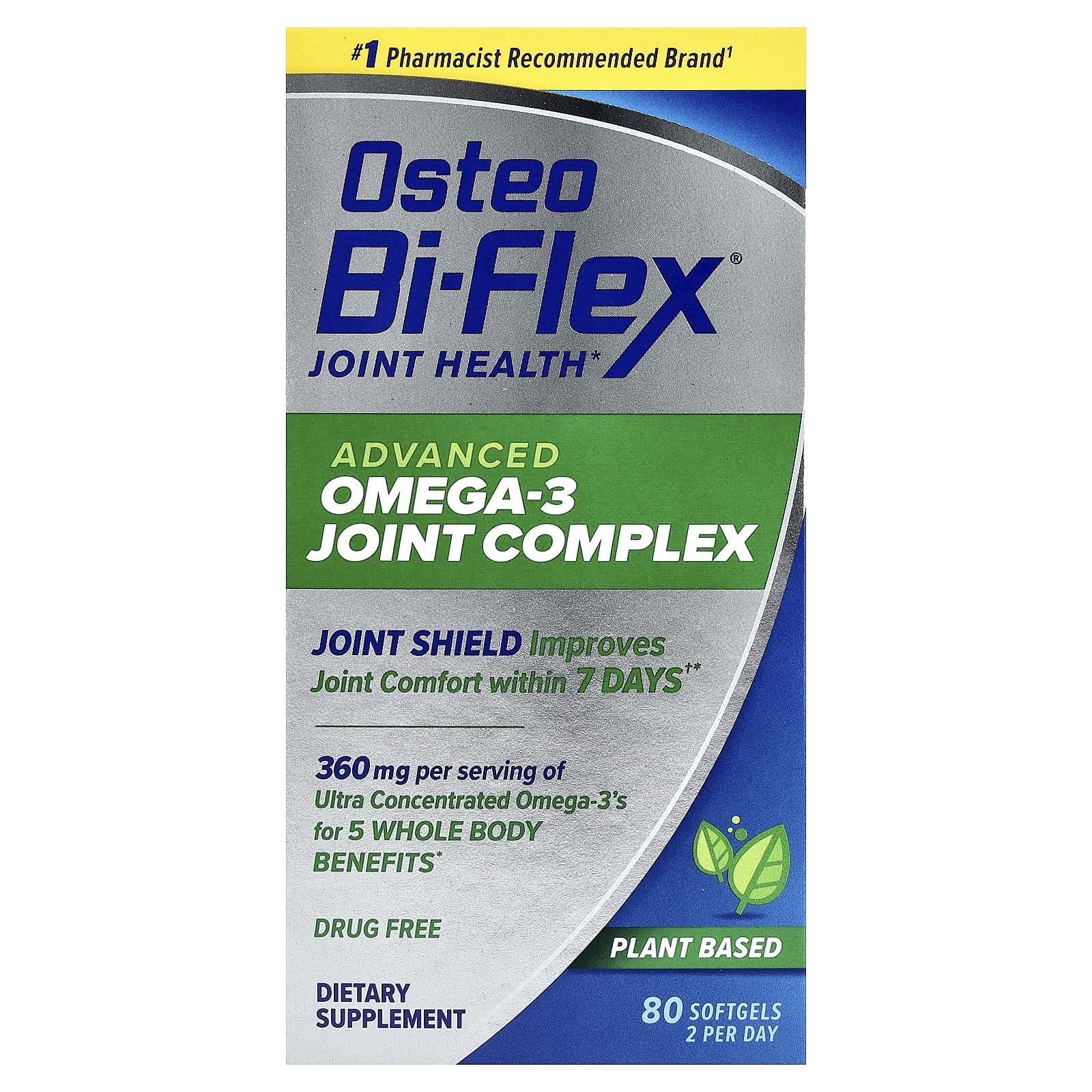 Osteo Bi-Flex, улучшенный комплекс для суставов омега-3, 80 мягких таблеток