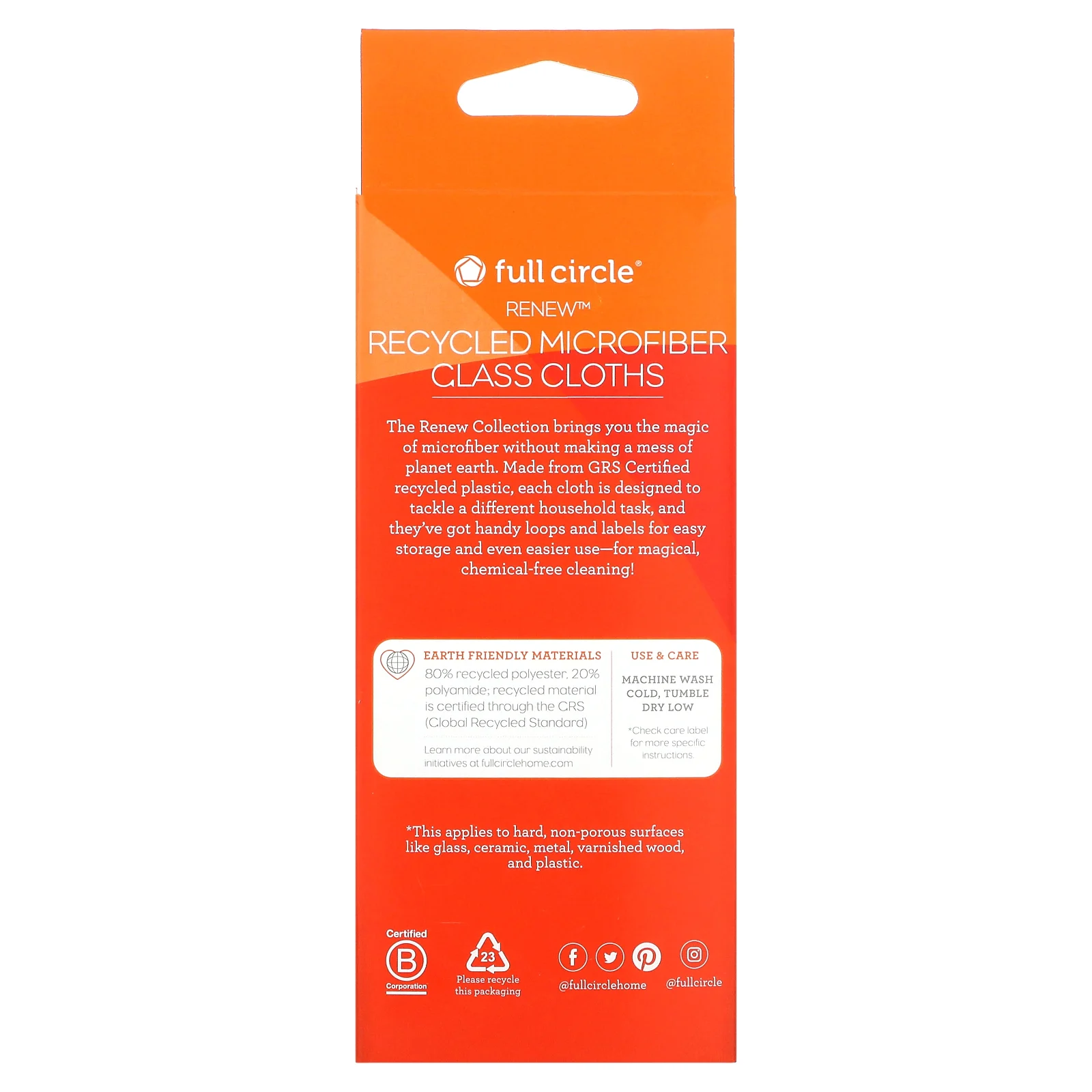 Full Circle, Renew, переработанное стекло из микрофибры`` 2 шт.