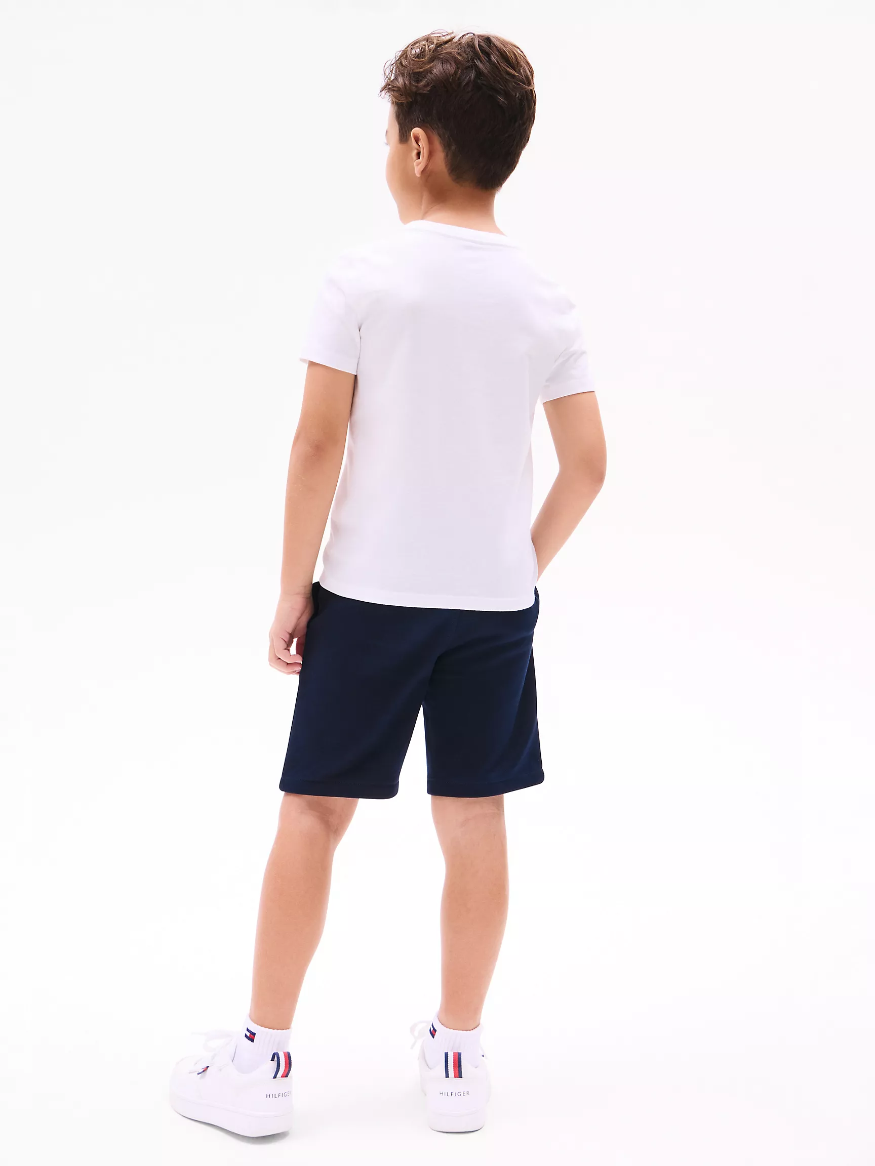 Футболка Tommy Hilfiger для мальчиков и девочек, Детская однотонная футболка с круглым вырезом