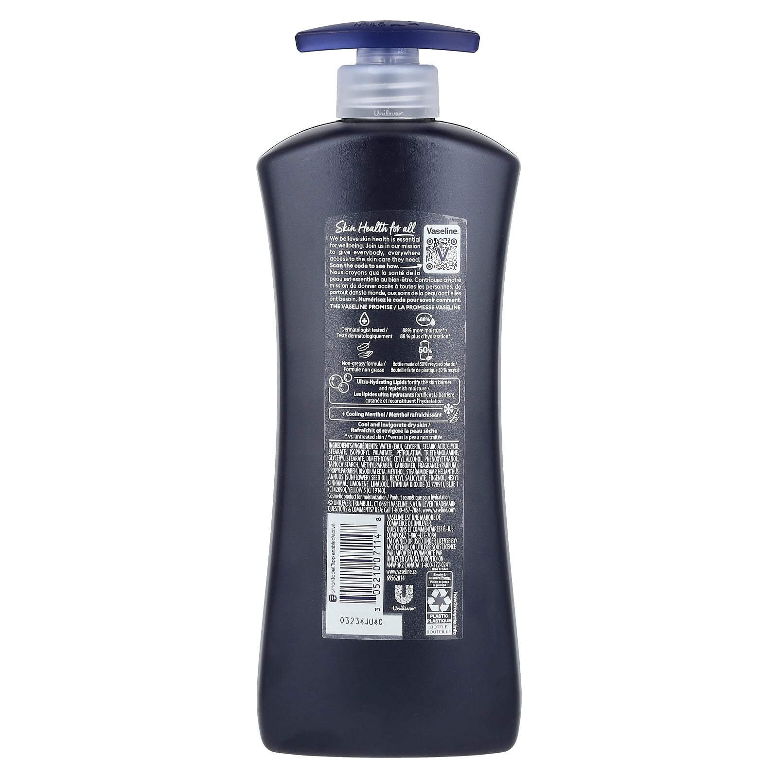 Vaseline, Для мужчин, охлаждающее и увлажняющее средство для тела 3 в 1, лосьон для лица и рук, 600 мл (20,3 жидк. Унции)