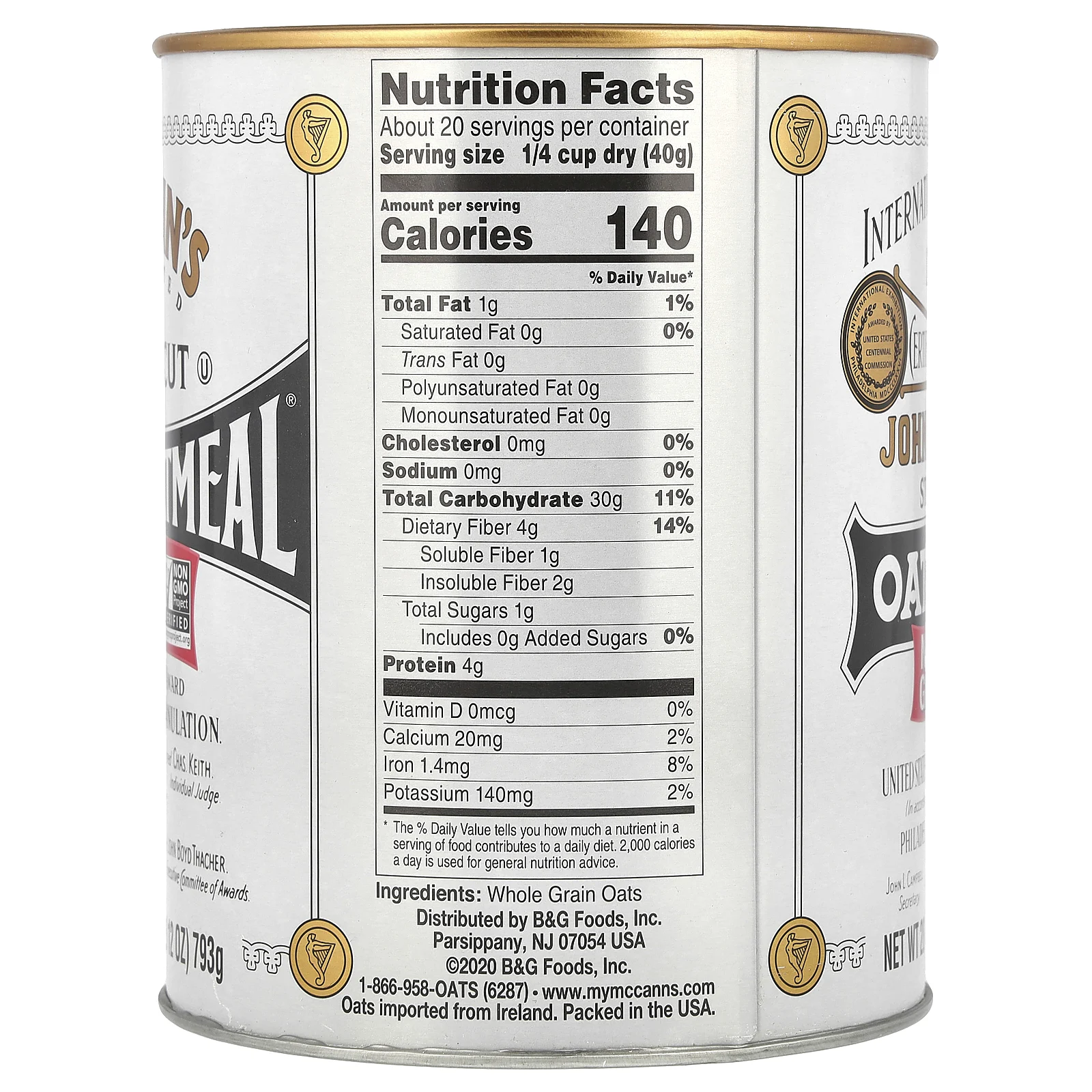 McCann's Irish Oatmeal, Steel Cut Irish Oatmeal®, 793 г (28 унций)