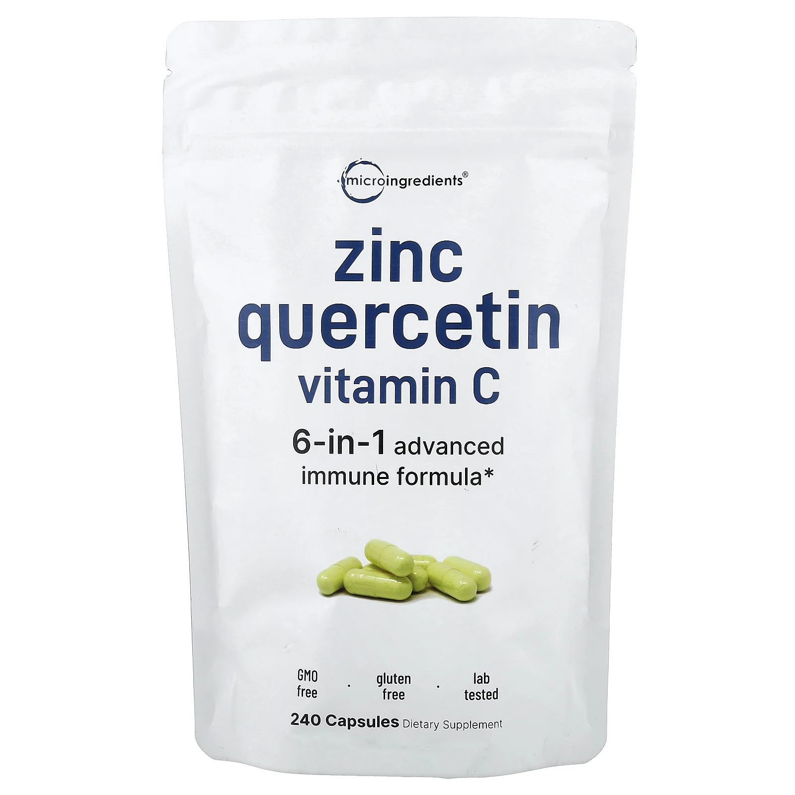 Micro Ingredients, кверцетин с цинком и витамином C, 240 капсул