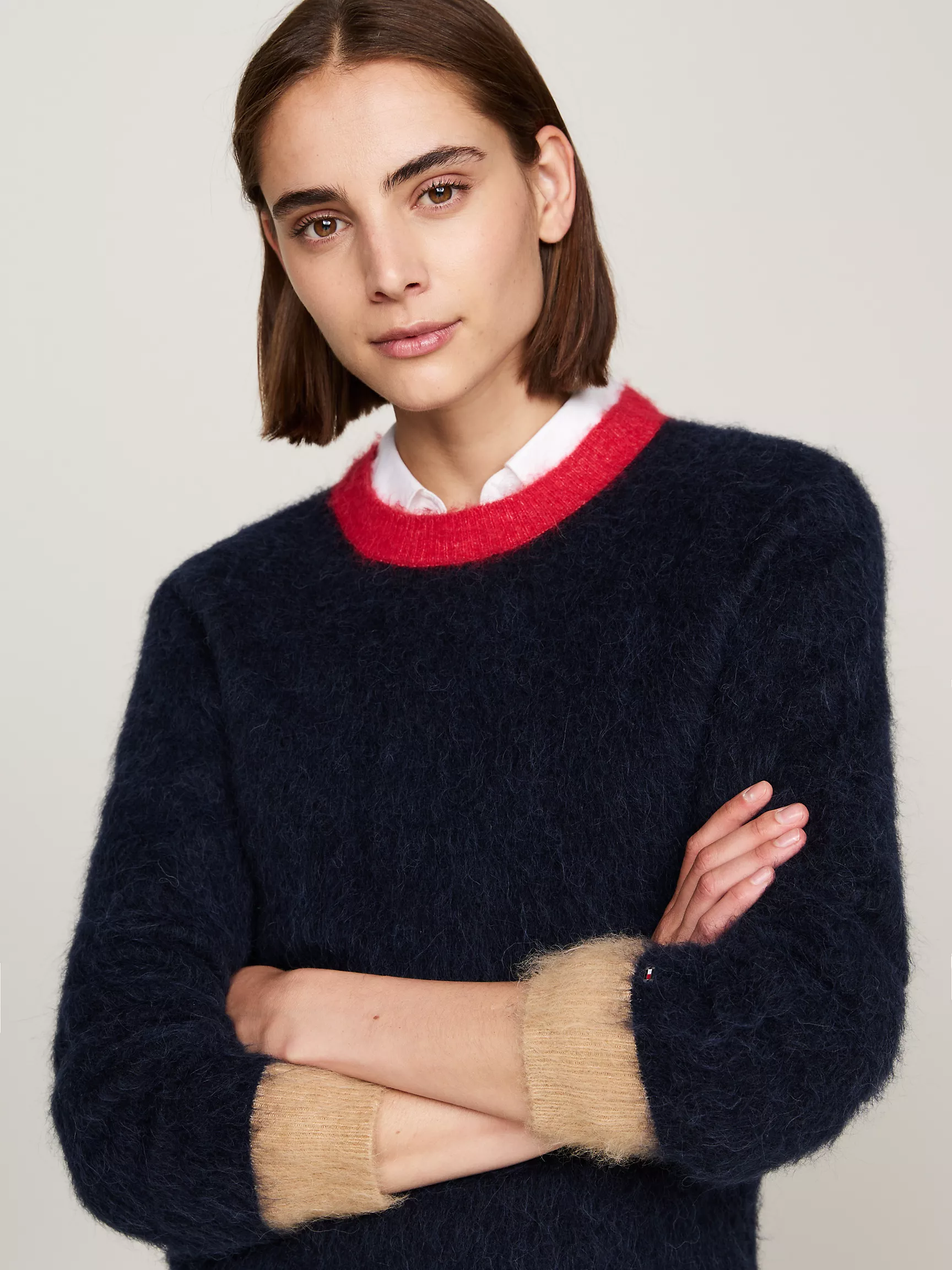 Женский свитер Tommy Hilfiger, Свитер из альпаки и шерсти с круглым вырезом