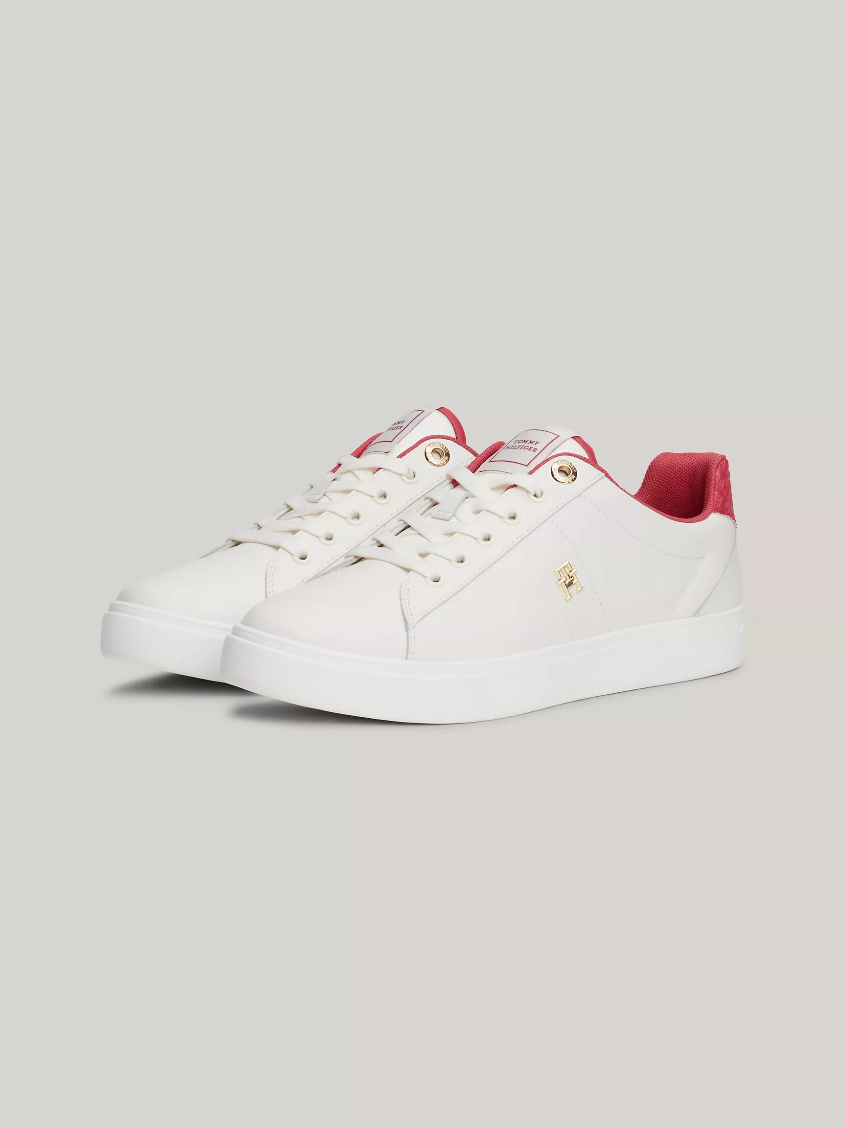 Женские кроссовки Tommy Hilfiger, Кожаные кеды с монограммной вставкой