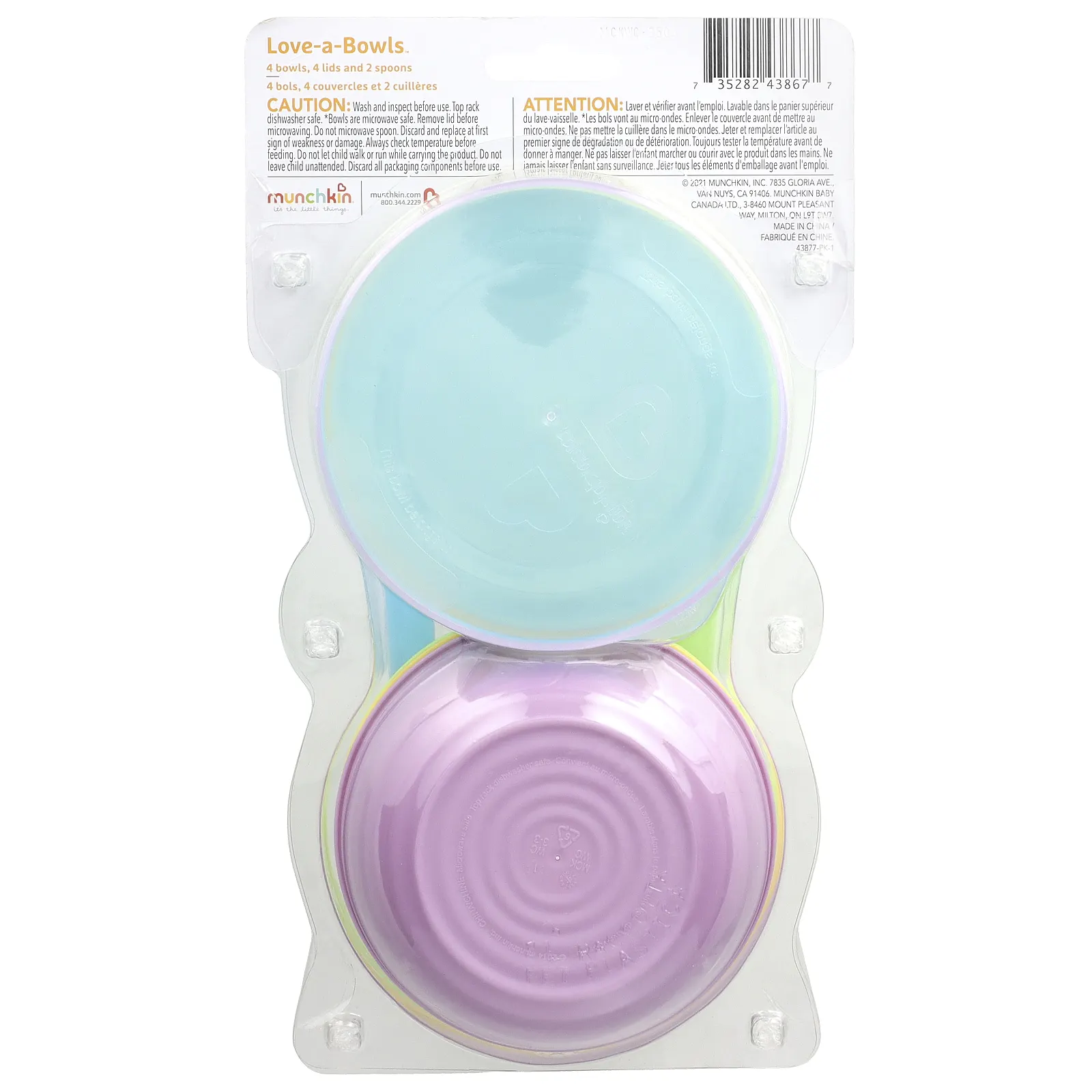 Munchkin, Love-a-Bowls ™, для детей от 4 месяцев, набор из 10 предметов