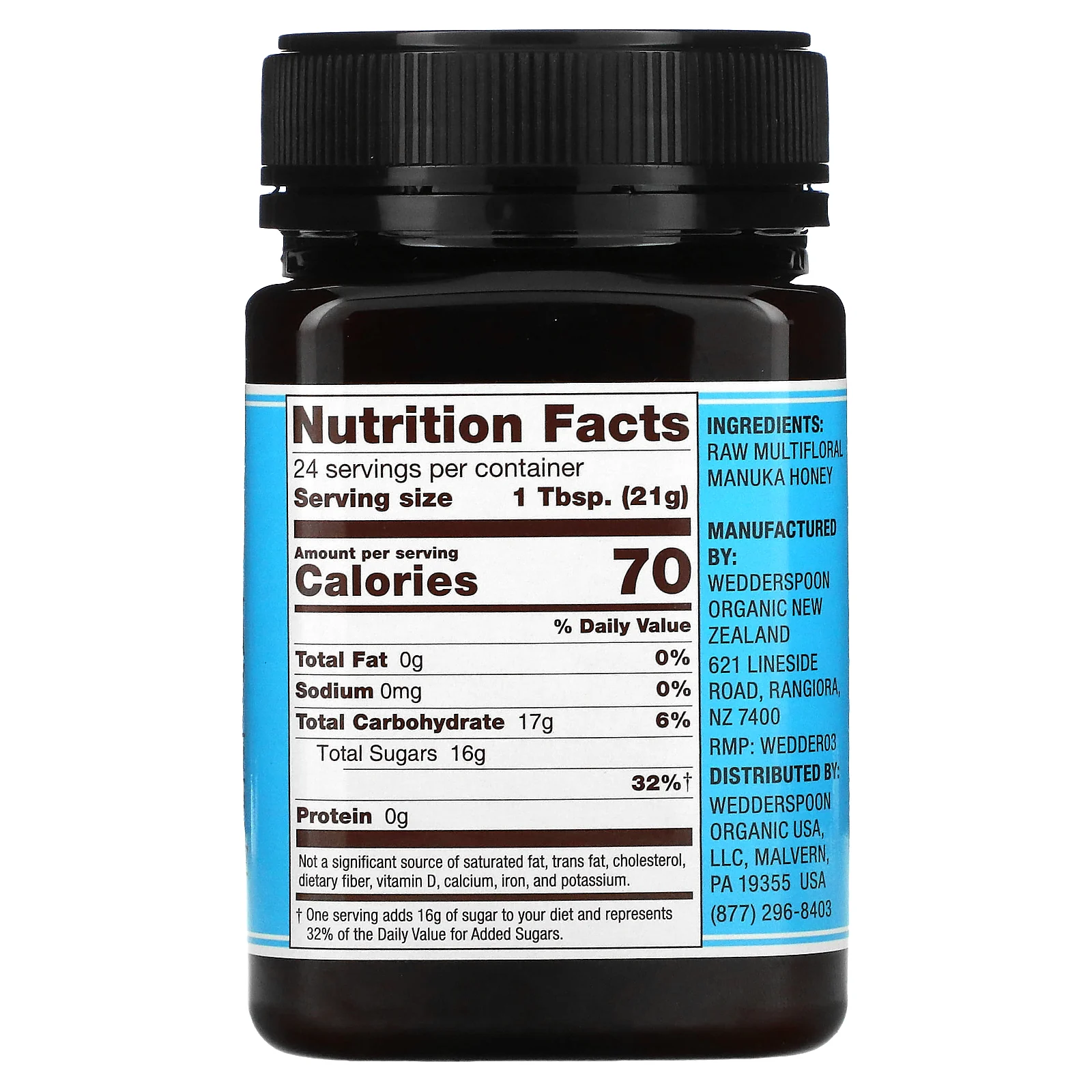 Wedderspoon, Необработанный многоцветковый мед манука, KFactor 12, 500 г (1,1 фунта)